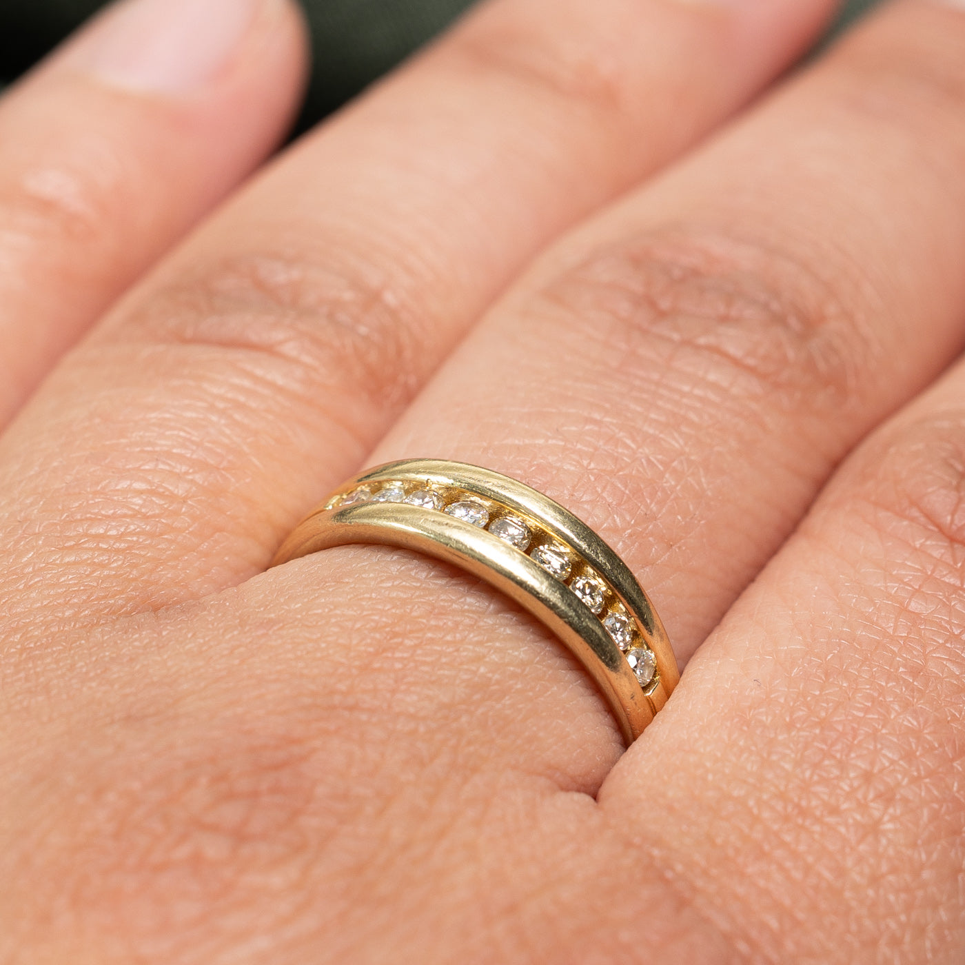 Channel Set Semi Eternity Diamond Wedding Band Ring - 0.25 Carat Total Weight (CTW) - Size 8.75 - Perfect for Anniversary Gifts, Bridal Jewelry & Special Occasions