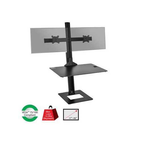 Dual Monitor Stand Adjustable Height and Tilt for Computer Desktops - Perfect for Home Office, Gaming & Workspace Setup