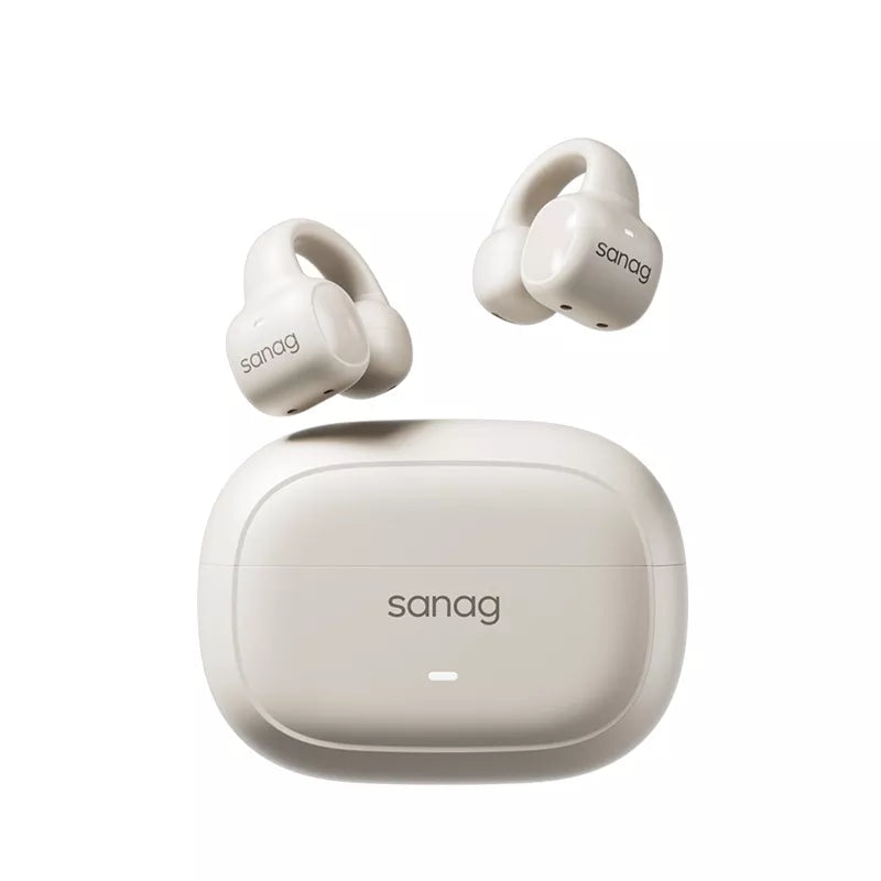Sanag S3S Ear Clip Wireless Bluetooth Smart Air Conduction Headphones - Open-Ear Design for Running, Cycling & Workouts - Sweatproof & Lightweight for All-Day Comfort