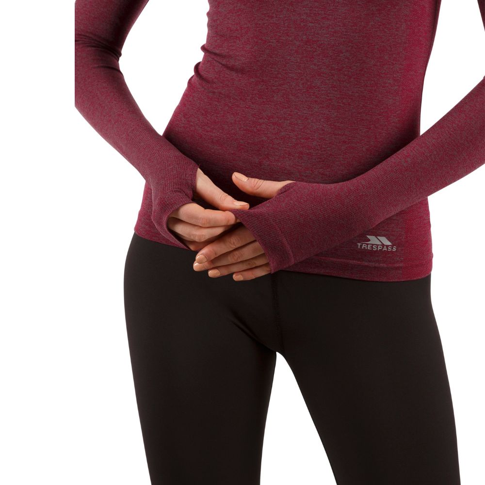 Trespass Welina Women's Thermal Base Layer Top - Warm Fleece Lined Long Sleeve Shirt for Hiking, Skiing & Winter Outdoor Activities