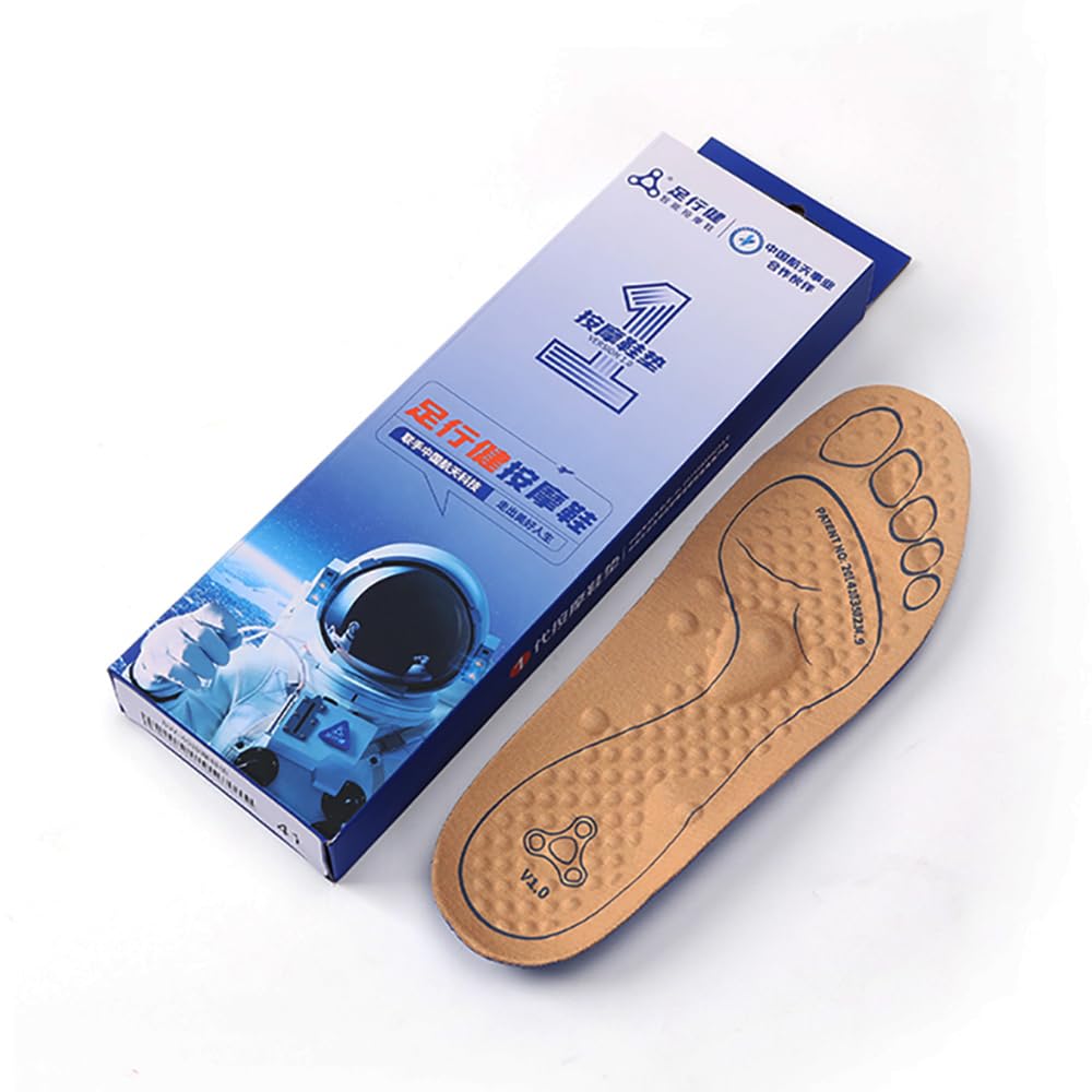 **Magnetic Massage Shoe Insoles for Women & Men - Reflexology Foot Therapy to Improve Immunity & Circulation - Comfortable Orthotic Insoles for Middle-Aged & Elderly (Brown, US Men 10 / Women 12) - Perfect for Work, Walking & Daily Comfort**