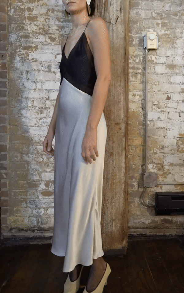 Elegant Cube Slip Dress - Black & Limestone | Women's Stretchy Bodycon Midi Dress for Casual Wear, Night Out, and Special Occasions