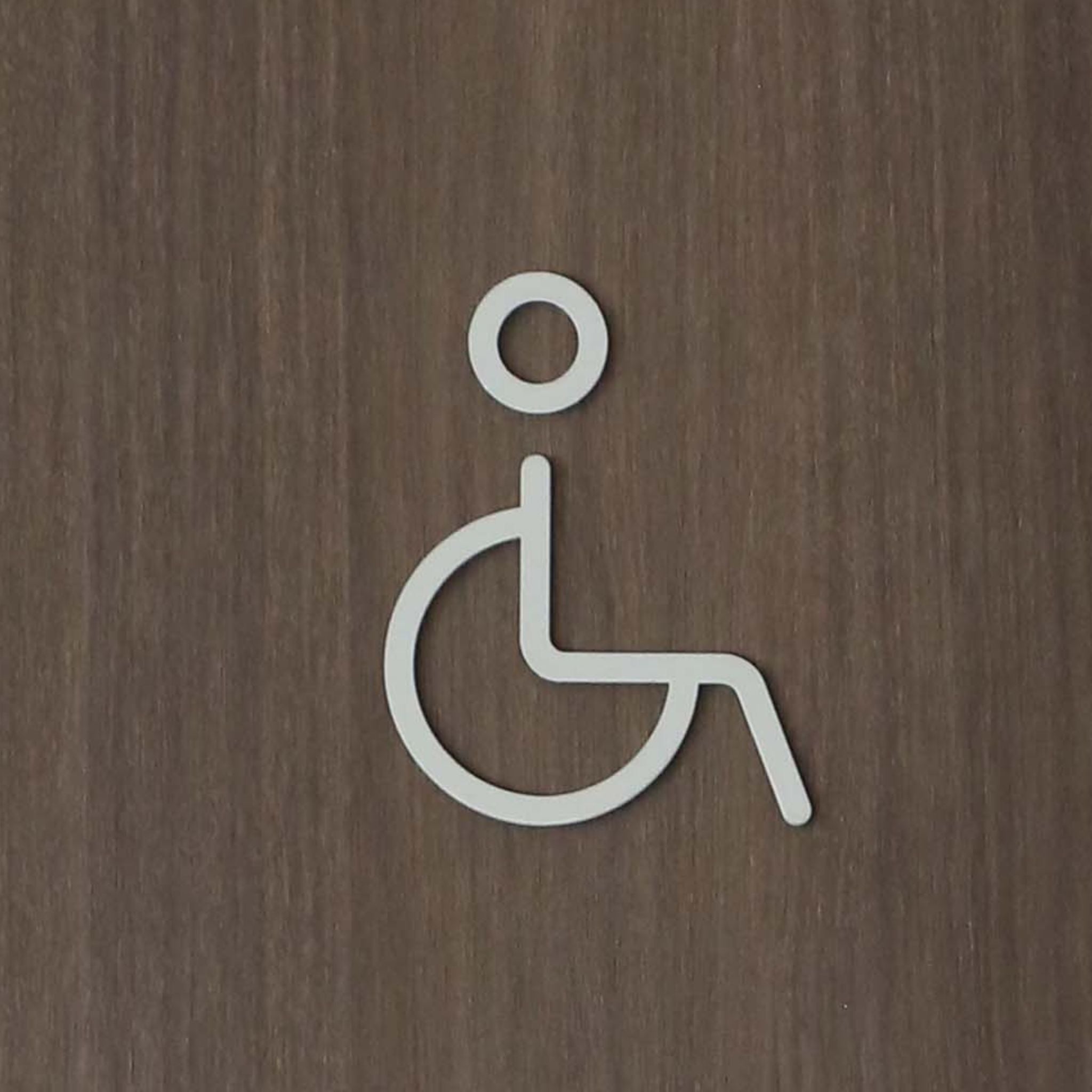 DESIGNSTUFF ADA Compliant Restroom Sign - White Plastic Accessibility Sign for Bathroom, Toilet, and Public Facilities