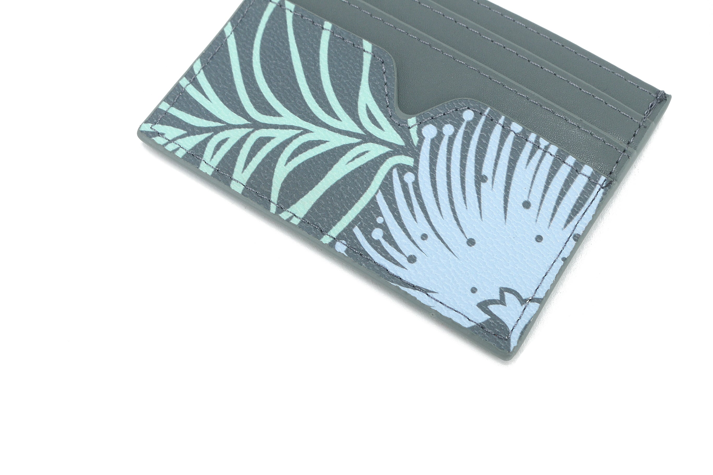 Premium Meilany Lehua Grey Card Holder - Slim RFID Blocking Wallet for Credit Cards & IDs | Perfect for Travel, Business, and Everyday Use