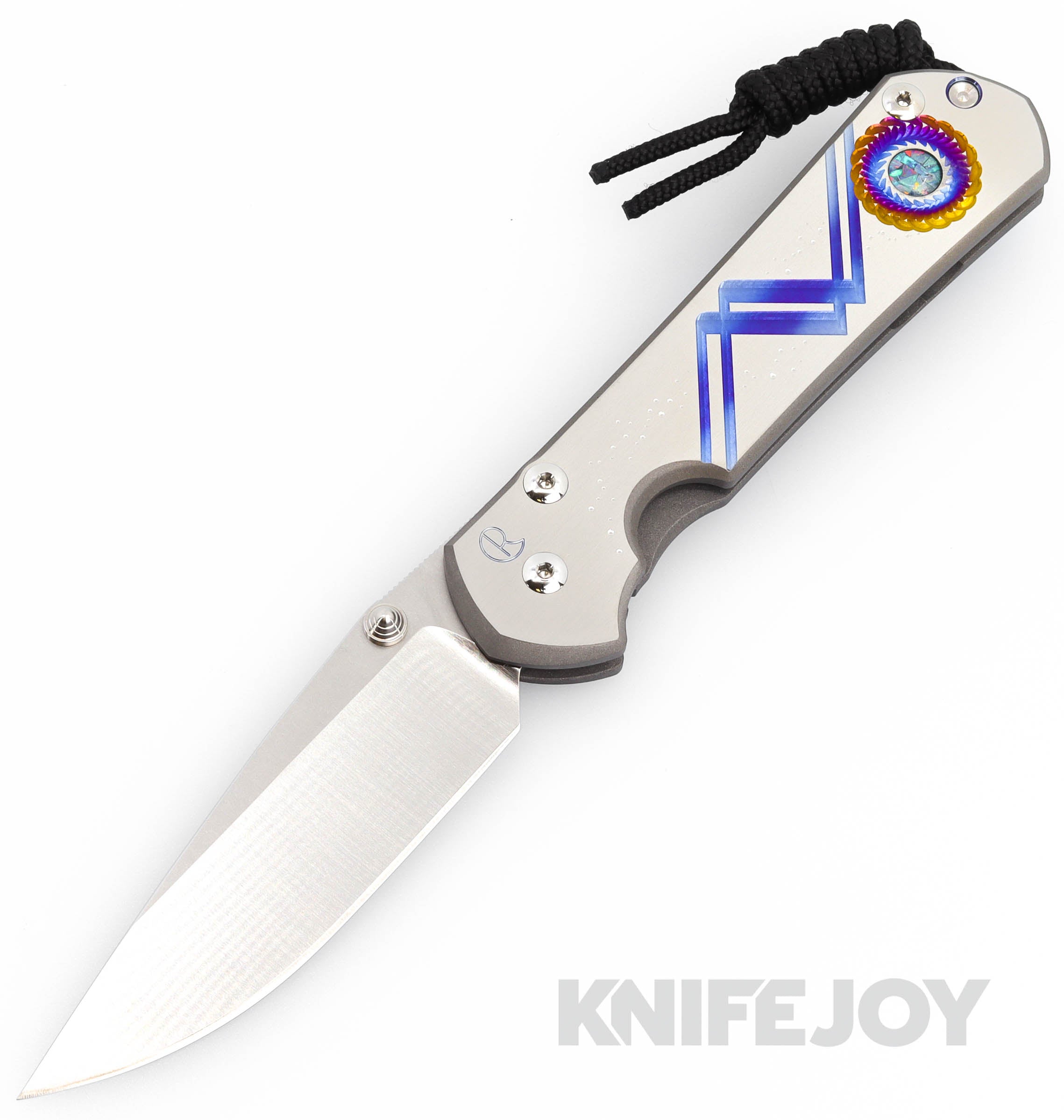 Chris Reeve Knives Large Sebenza 31 Drop Point Magnacut Blade - Unique Graphic Cabochon Handles with Triple Mosaic Opal | Premium EDC Folding Knife for Outdoor, Camping & Survival