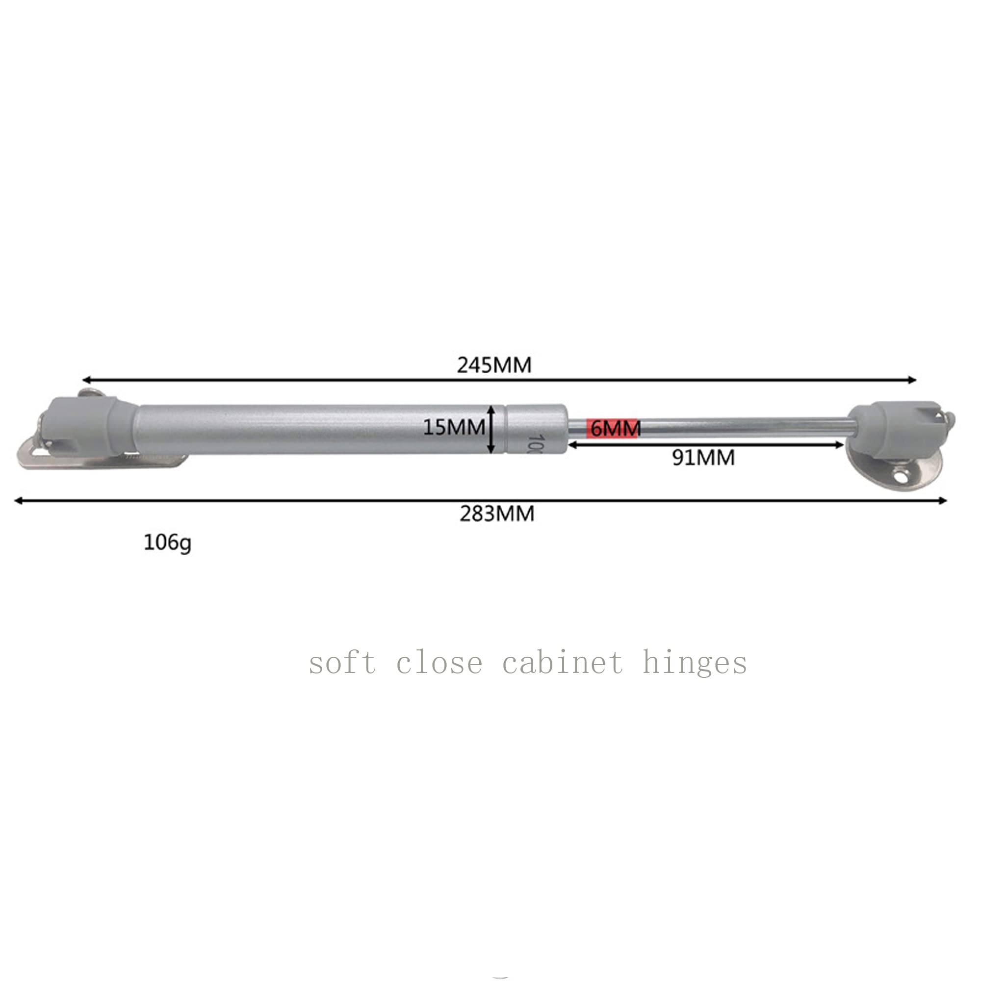 22.5lbs (100N) Telescopic Gas Struts - 2 Pack Hydraulic Gas Spring Cabinet Hinges for Soft Close & Safety Lift Support - Perfect for Toolbox, Cabinet, Storage Box, TV Stand & Toy Box (245mm) - Ideal for Home, Office & Garage Organization