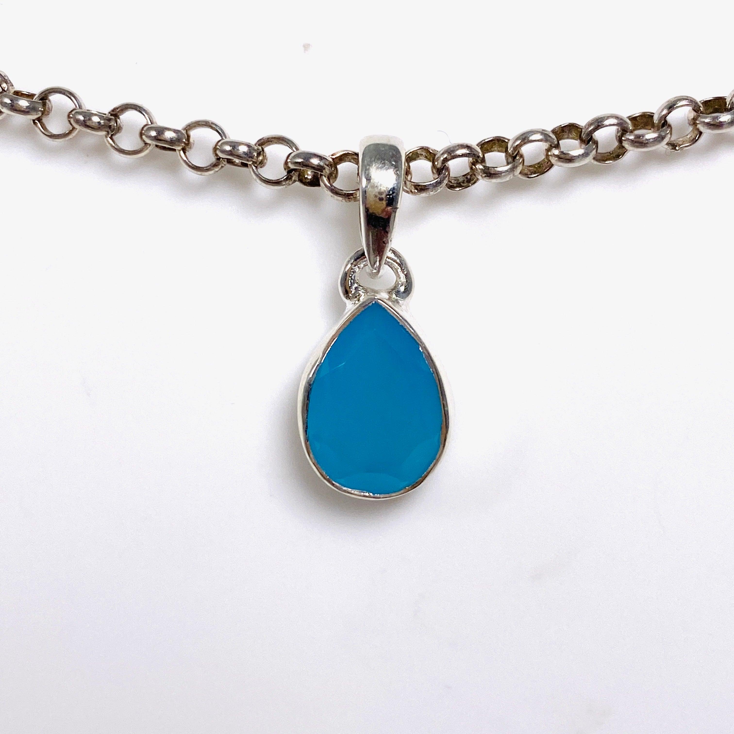 Elegant Petite Teardrop Faceted Pendant Necklace G2126T - Perfect for Daily Wear, Date Nights & Special Occasions