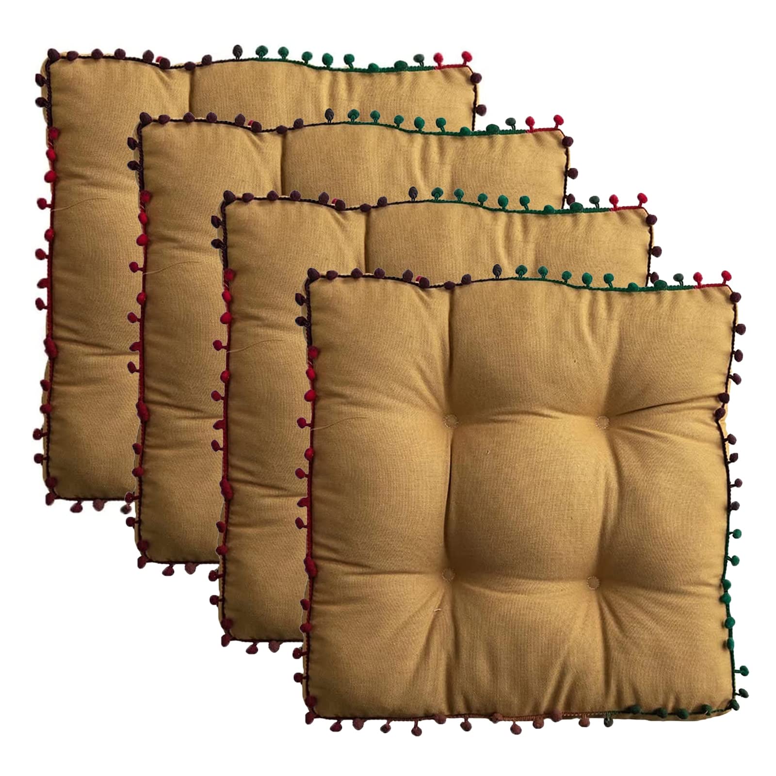 ZTGL 4-Pack Square Dining Chair Cushions 16