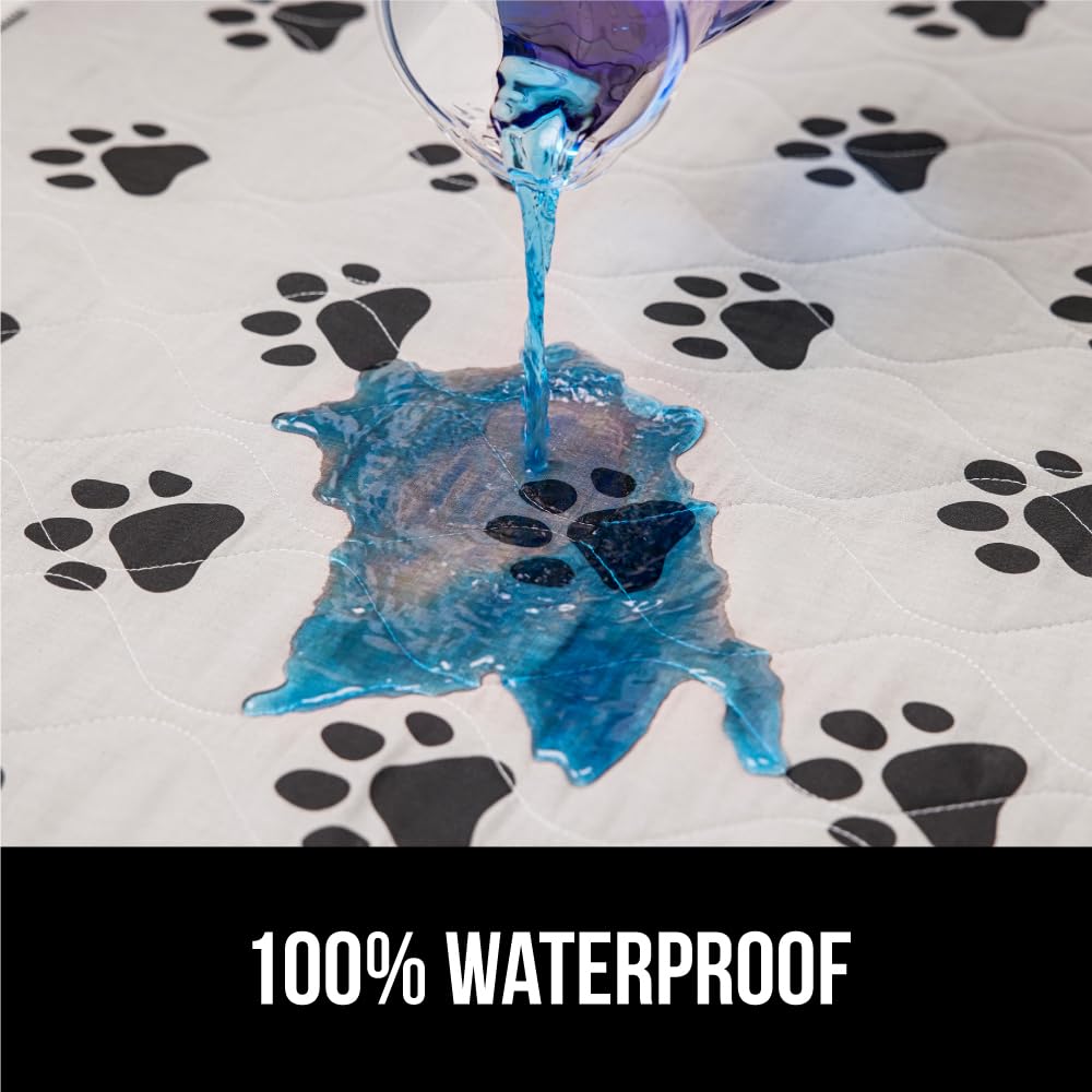 Gorilla Grip Washable Puppy Training Pads, 2-Pack 46x28 Inch Slip-Resistant Dog Crate Mat, Waterproof Reusable Pet Pee Pad for Puppy Playpen & Housebreaking - Protects Sofa, Furniture & Floors from Accidents - Ideal for Crate Training, Senior Dogs & Incontinent Pets