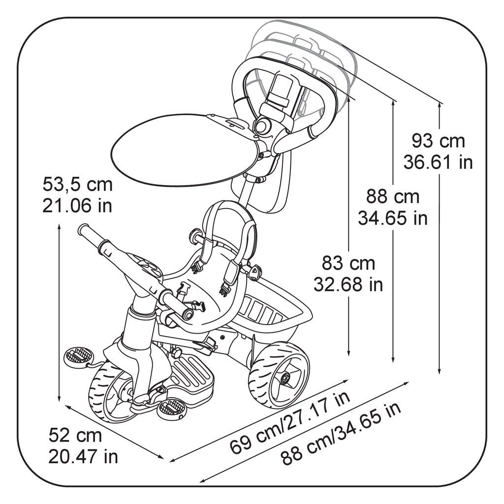 Feber Tryke Baby Plus Music Tricycle for Toddlers - Interactive Ride-On Toy with Sounds & Lights - Outdoor & Indoor Play for Kids (Famosa 800009614) - Perfect for Backyard Fun, Park Rides & Learning Balance