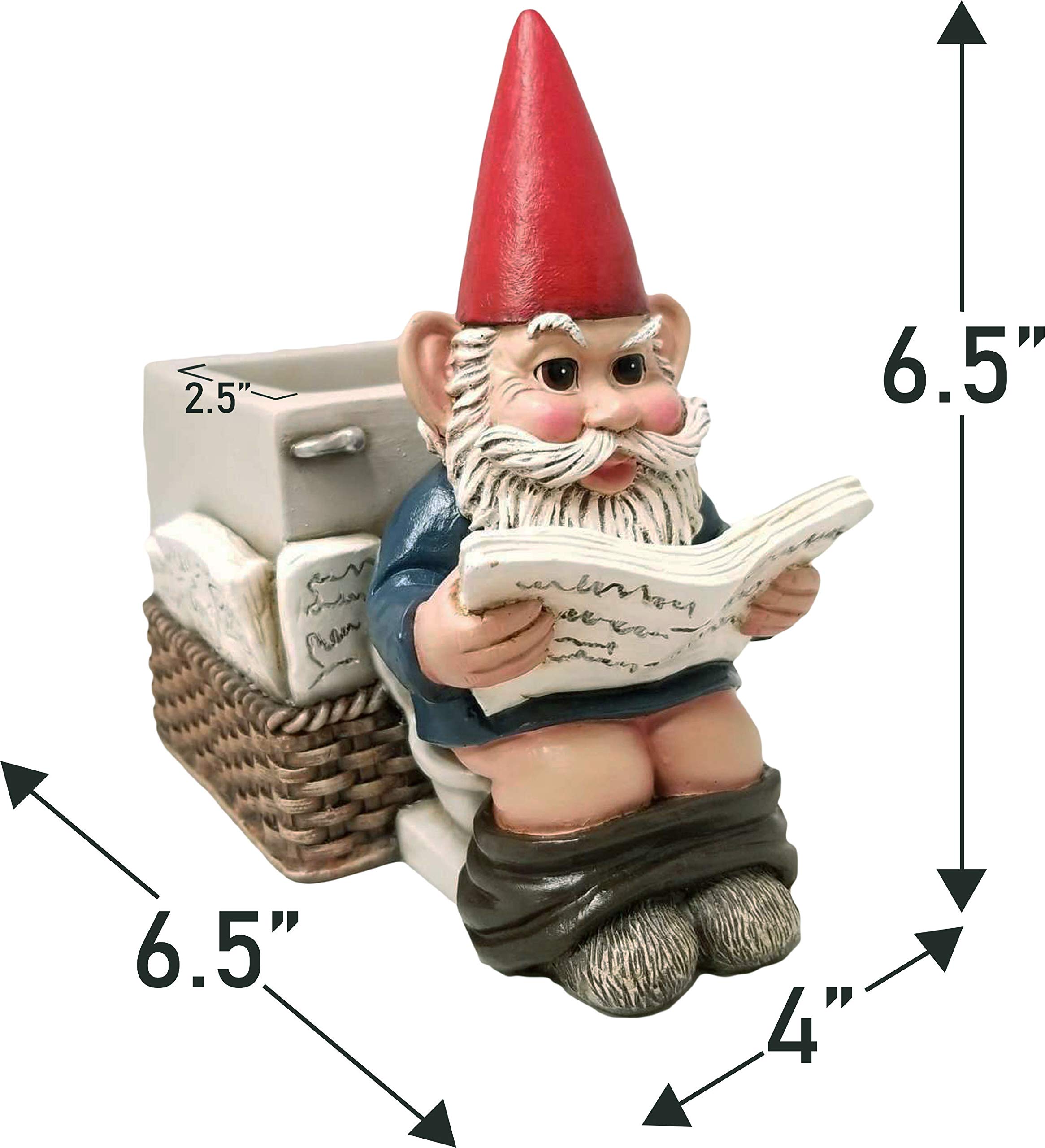 Serious Business Gnome on Throne Pen Holder - Unique Office Desk Organizer for Home & Office Workspace Decor