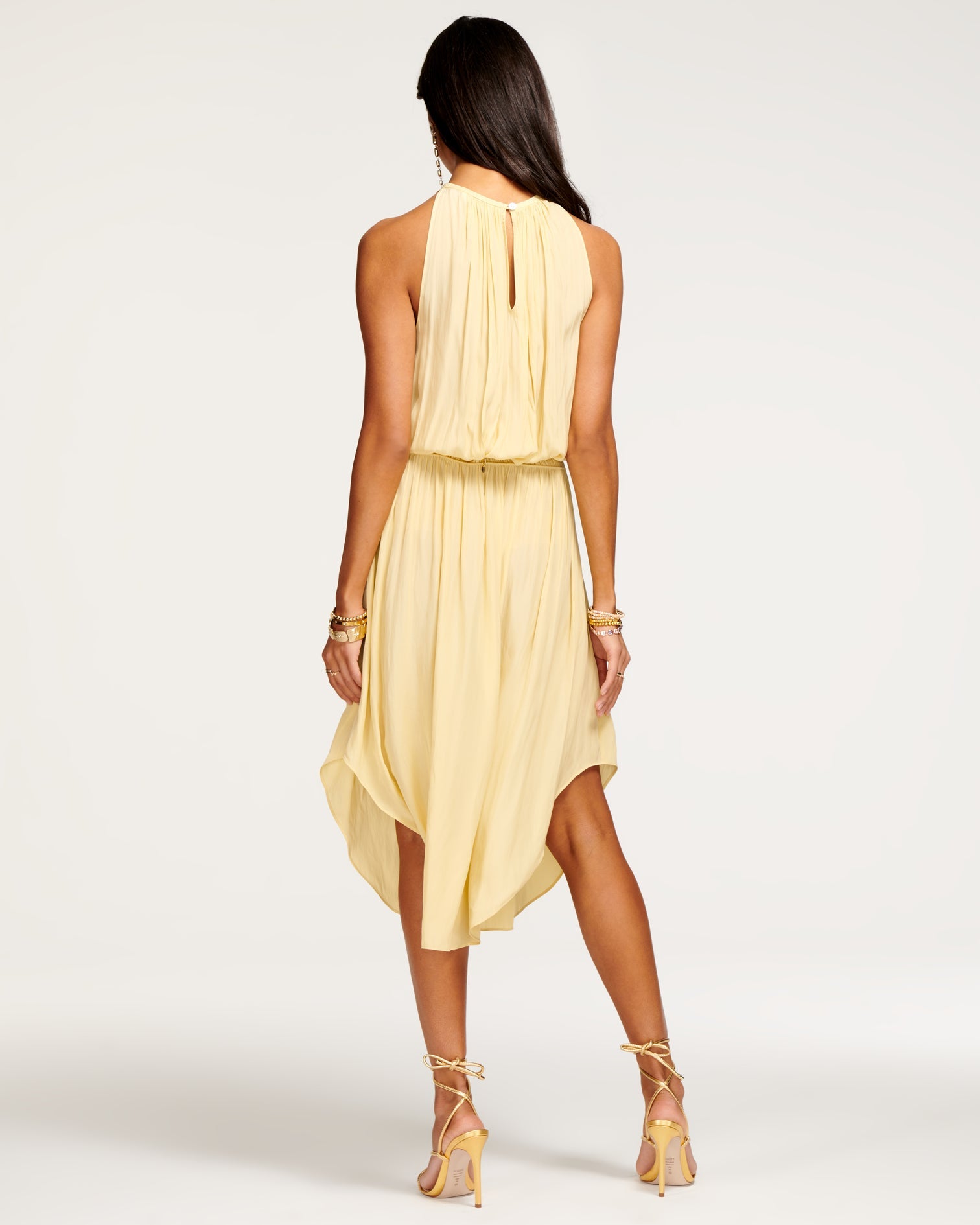 Audrey Midi Dress - Floral Daffodil Print Summer Dress for Women | Perfect for Garden Parties, Brunch & Spring Weddings