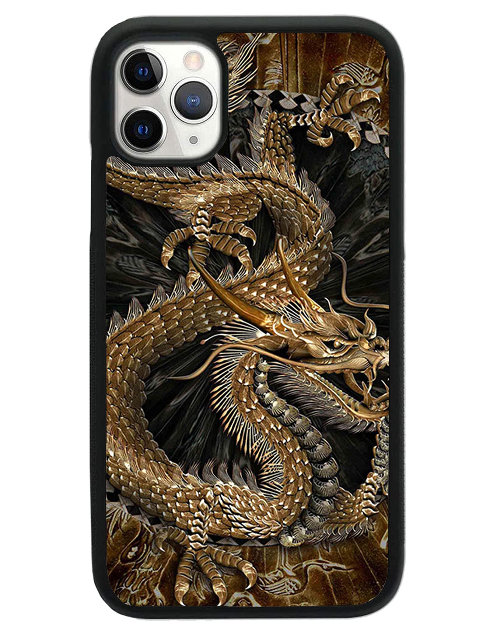 Premium Shockproof iPhone 11 Pro Max Case with Golden Dragon Design - Durable TPU Protective Cover for Impact Protection - Perfect for Daily Use, Travel & Outdoor Activities