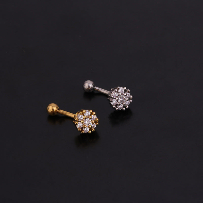 16G Curved Barbell Rook Piercing - Surgical Steel Flower Design Body Jewelry for Ear Cartilage | Perfect for Daily Wear, Parties & Unique Style Statements