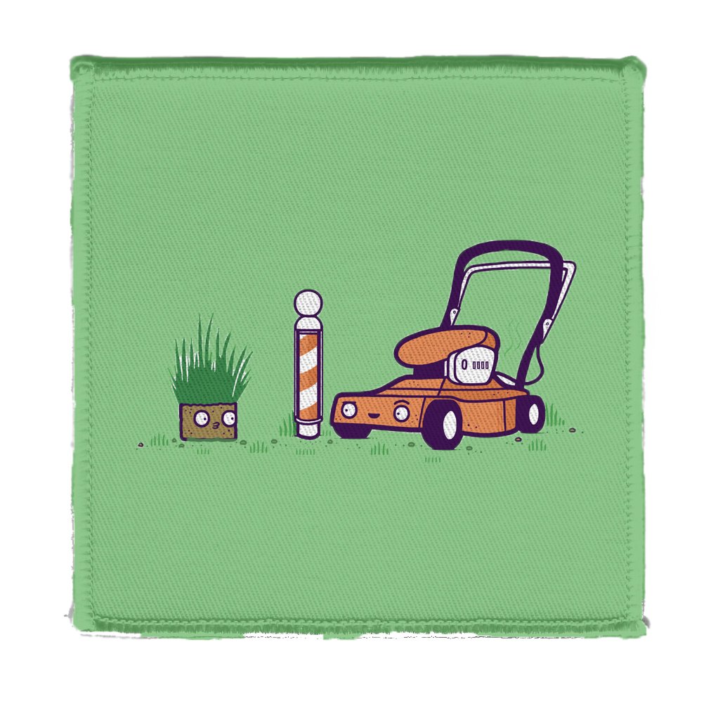 Funny Lawn Haircut Randy Otter Iron On Patch - Embroidered Applique for Jackets, Hats & Backpacks - Perfect for DIY Crafts & Costume Accessories