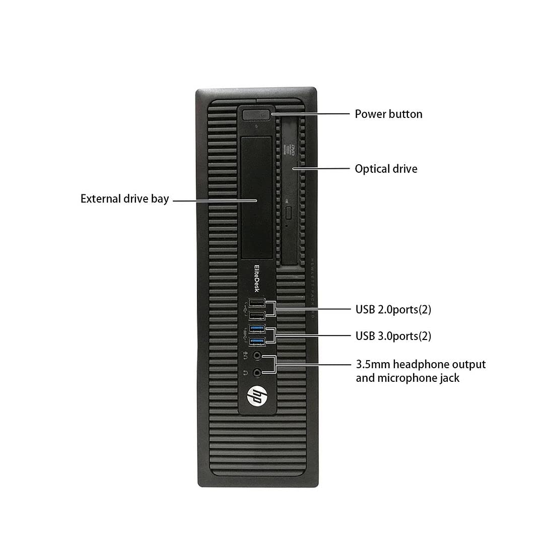 Refurbished HP EliteDesk 800 G1 SFF Desktop PC - Intel Core i5, 16GB RAM, 256GB SSD + 500GB HDD, WiFi, Windows 10, Office Ready, HDMI/DP, DVD-RW, Wireless Keyboard & Mouse Bundle - Perfect for Home Office, Business, Gaming & Remote Work (Renewed)