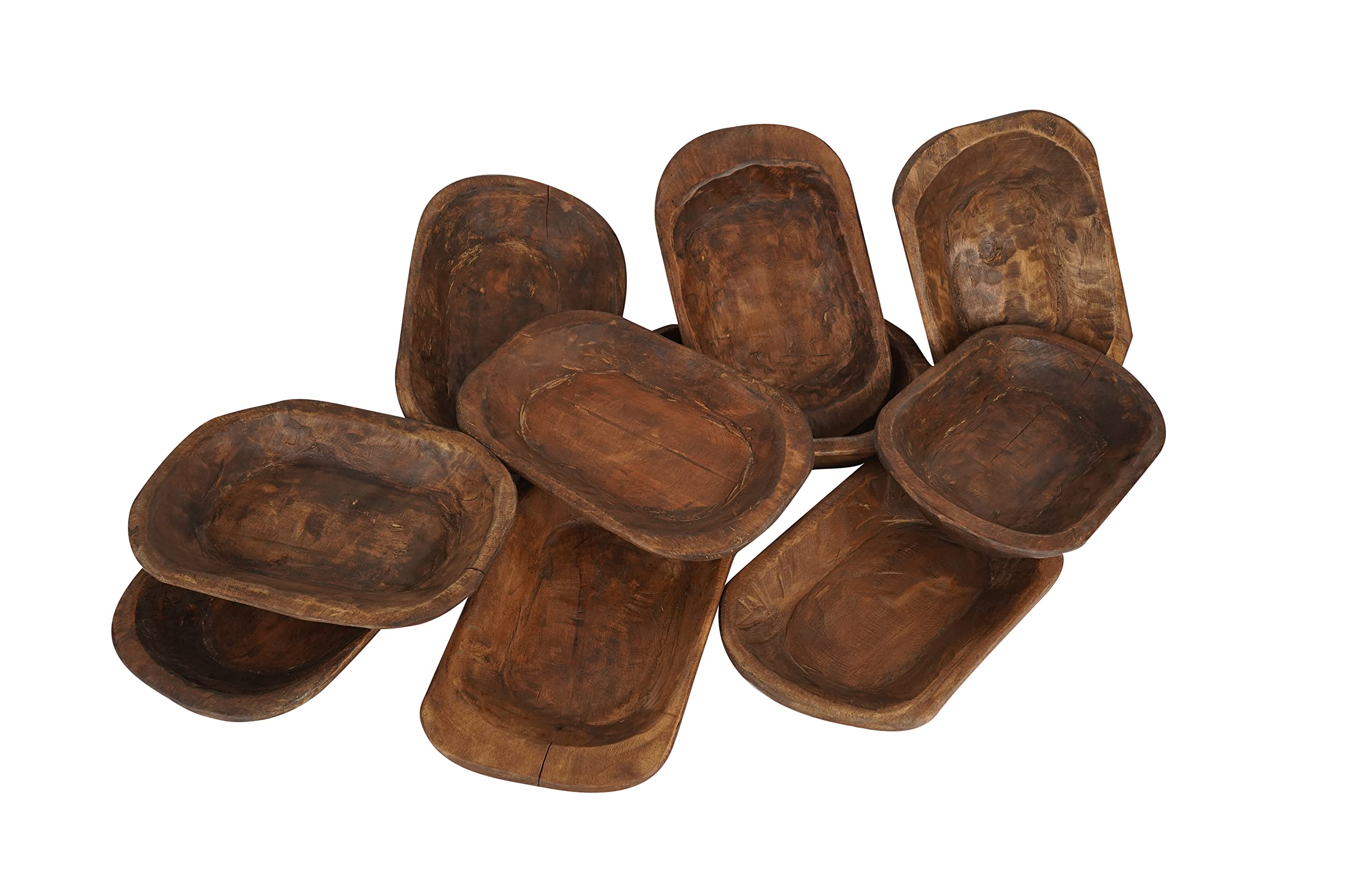 20 Pack Mini Wooden Dough Bowls - Rustic Batea 4-6
