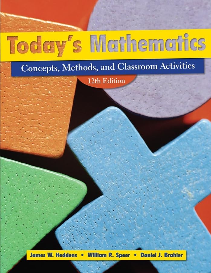 Today's Mathematics: Concepts, Methods, and Classroom Activities, 12th Edition - Book & CD-ROM | Math Teaching Resources for Elementary Educators | Perfect for Lesson Planning & STEM Education