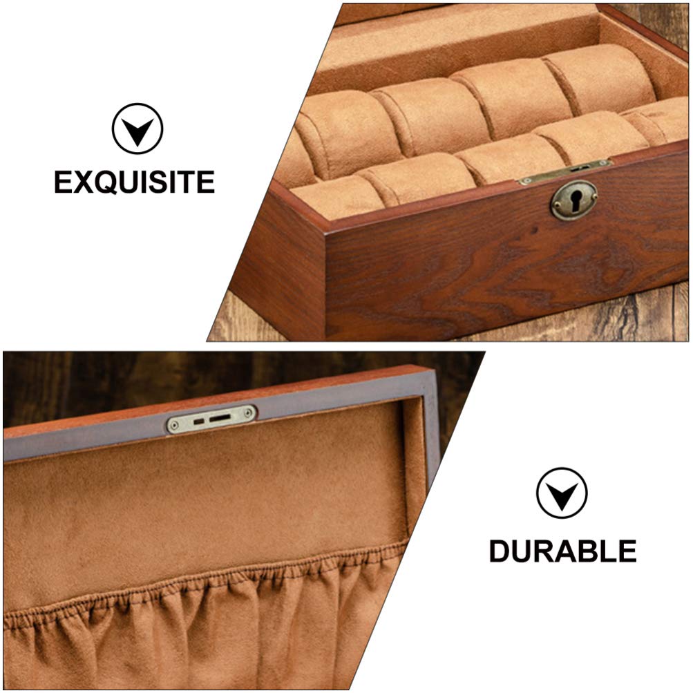 Hemobllo 1pc Premium Wooden Watch Box - Luxury Watch Storage Case & Organizer with Glass Top for Men and Women - Perfect for Watch Collection Display, Travel, and Gift Giving