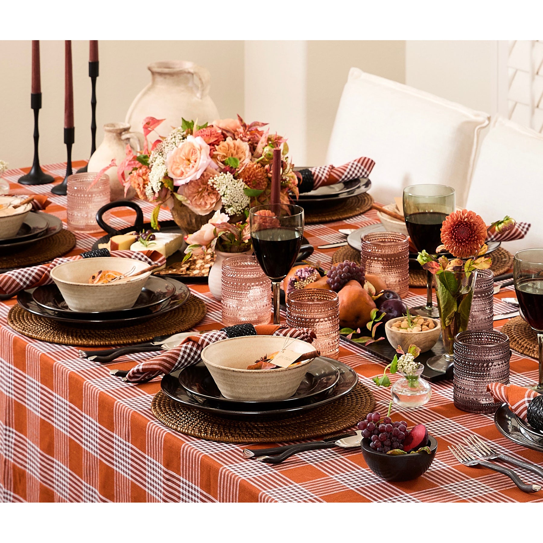 Glen Check Table Throw - Classic Plaid Table Cover for Dining, Kitchen, and Outdoor Picnics - Waterproof and Washable Fabric for Home Decor and Parties