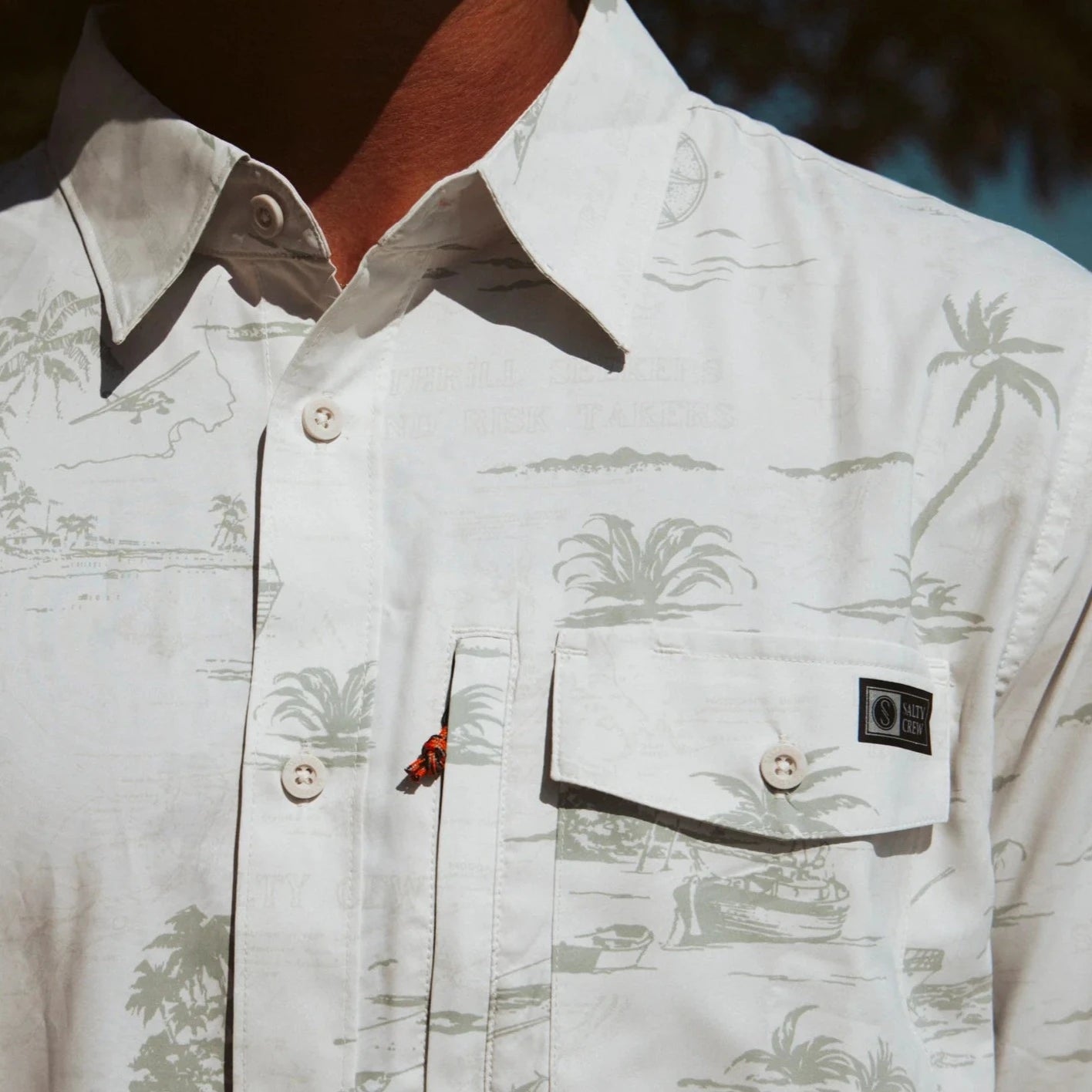 Salty Crew Seafarer Slate Short Sleeve Tech Woven Shirt - Comfortable & Breathable Fishing Shirt for Men - Perfect for Boating, Fishing & Outdoor Adventures