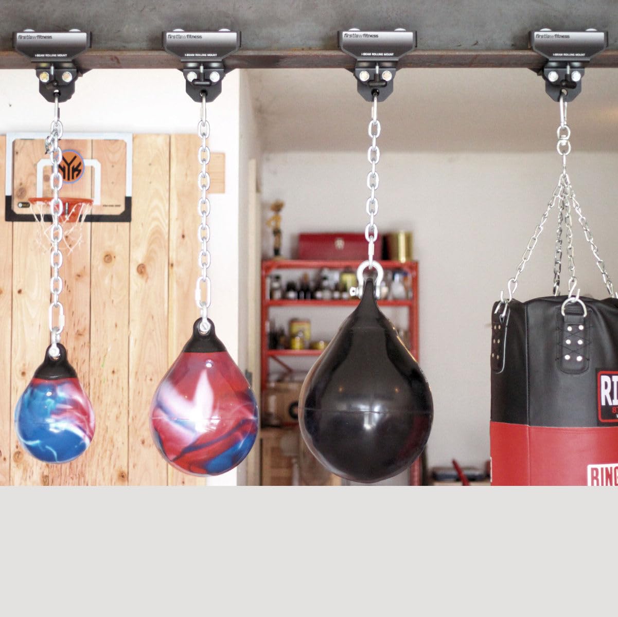 Heavy Duty I-Beam Rolling Punching Bag Mount - Adjustable 3.5