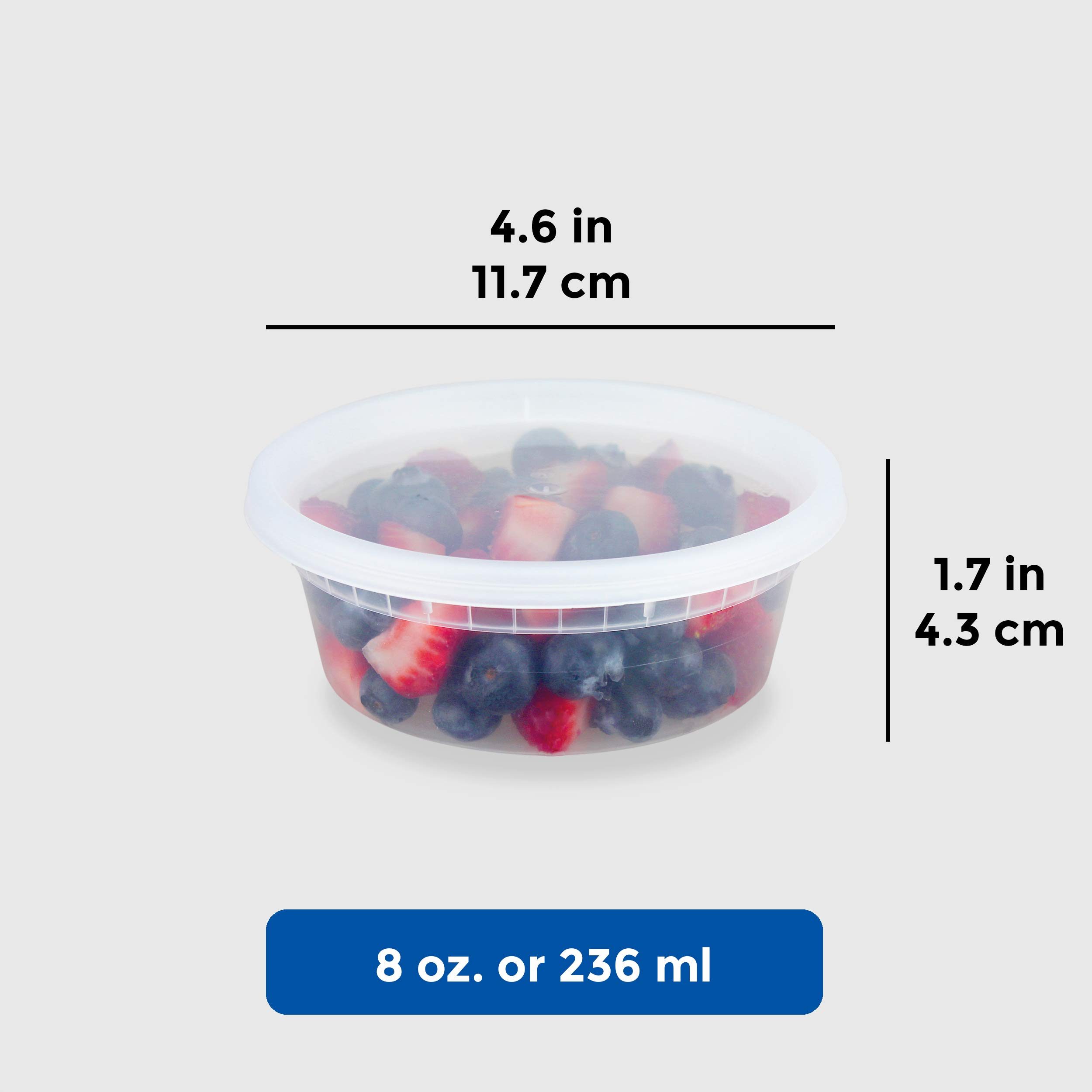 Freshware 86-Piece BPA-Free Plastic Food Storage Containers Set - 50 x 8oz & 36 x 16oz Leakproof Deli Containers with Lids - Microwave & Dishwasher Safe for Meal Prep, Leftovers & Restaurant Takeout
