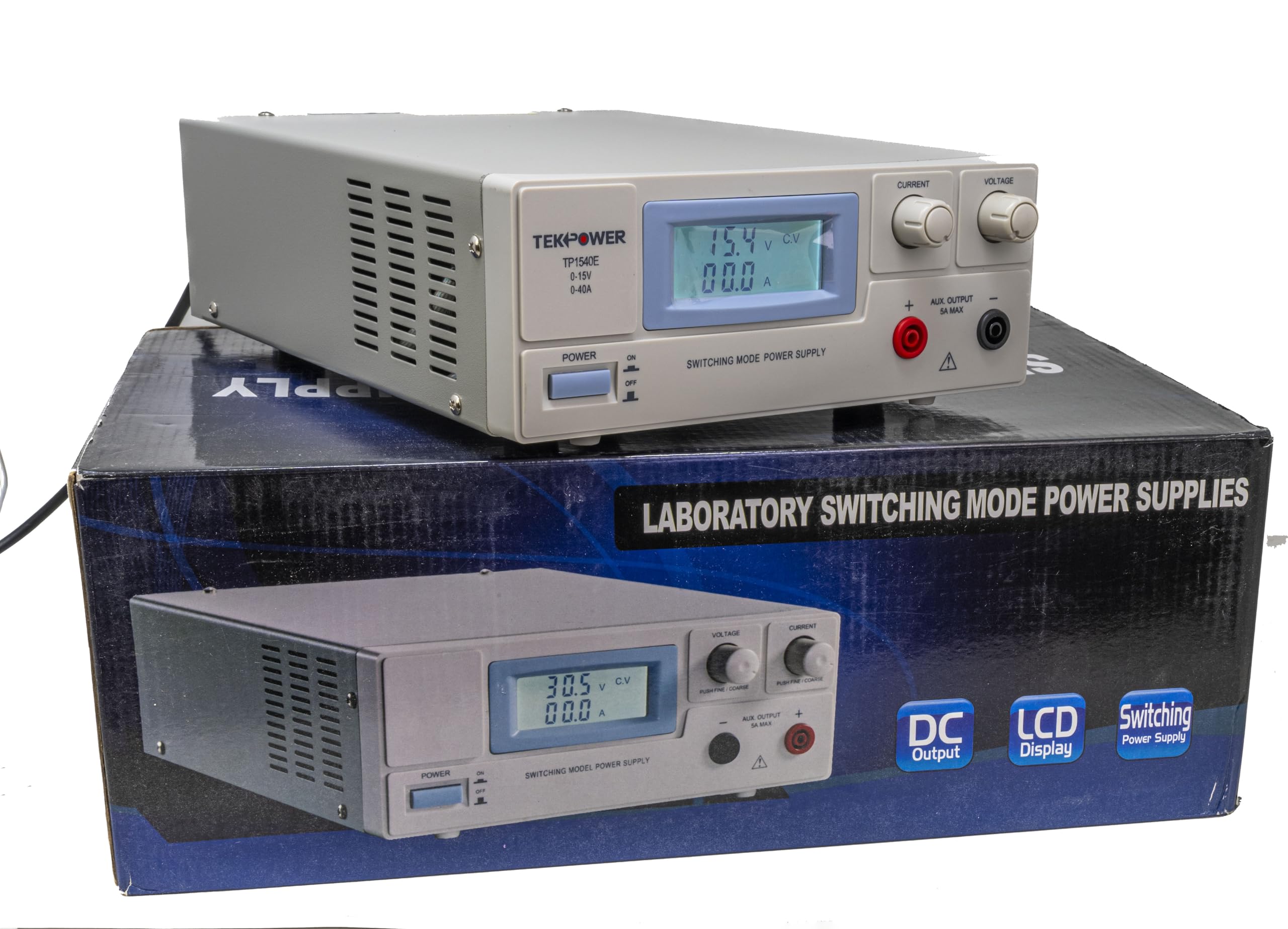 Tekpower TP1540E 15V 40A Adjustable DC Power Supply - Lab Grade Precision Bench Power Supply for Electronics Testing, Repairs & DIY Projects | Ideal for Laboratories, Workshops & STEM Education
