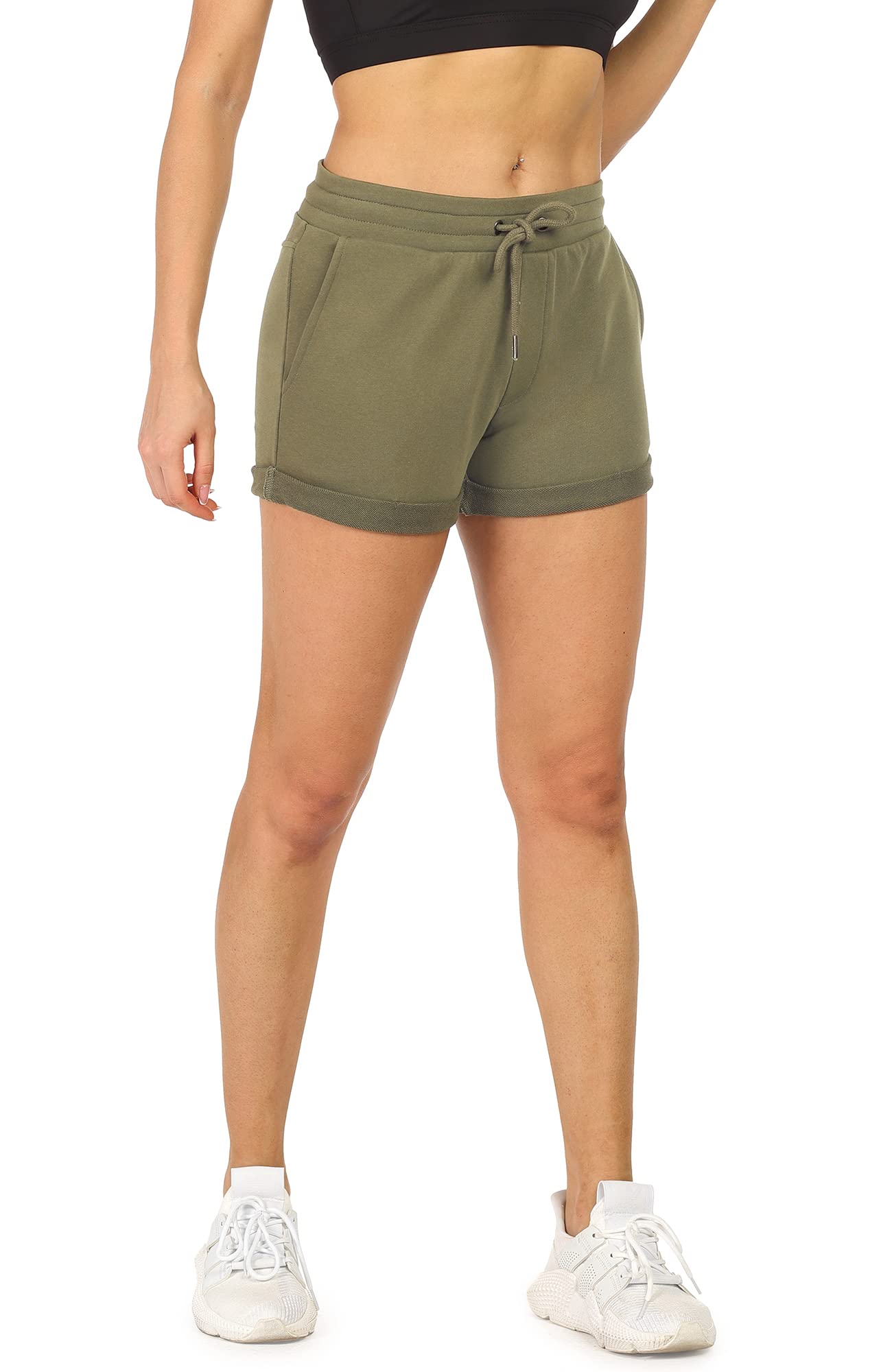 Icyzone Women's Workout Lounge Shorts - Breathable Cotton Athletic Running Jogging Sweat Shorts for Yoga, Gym, and Casual Wear
