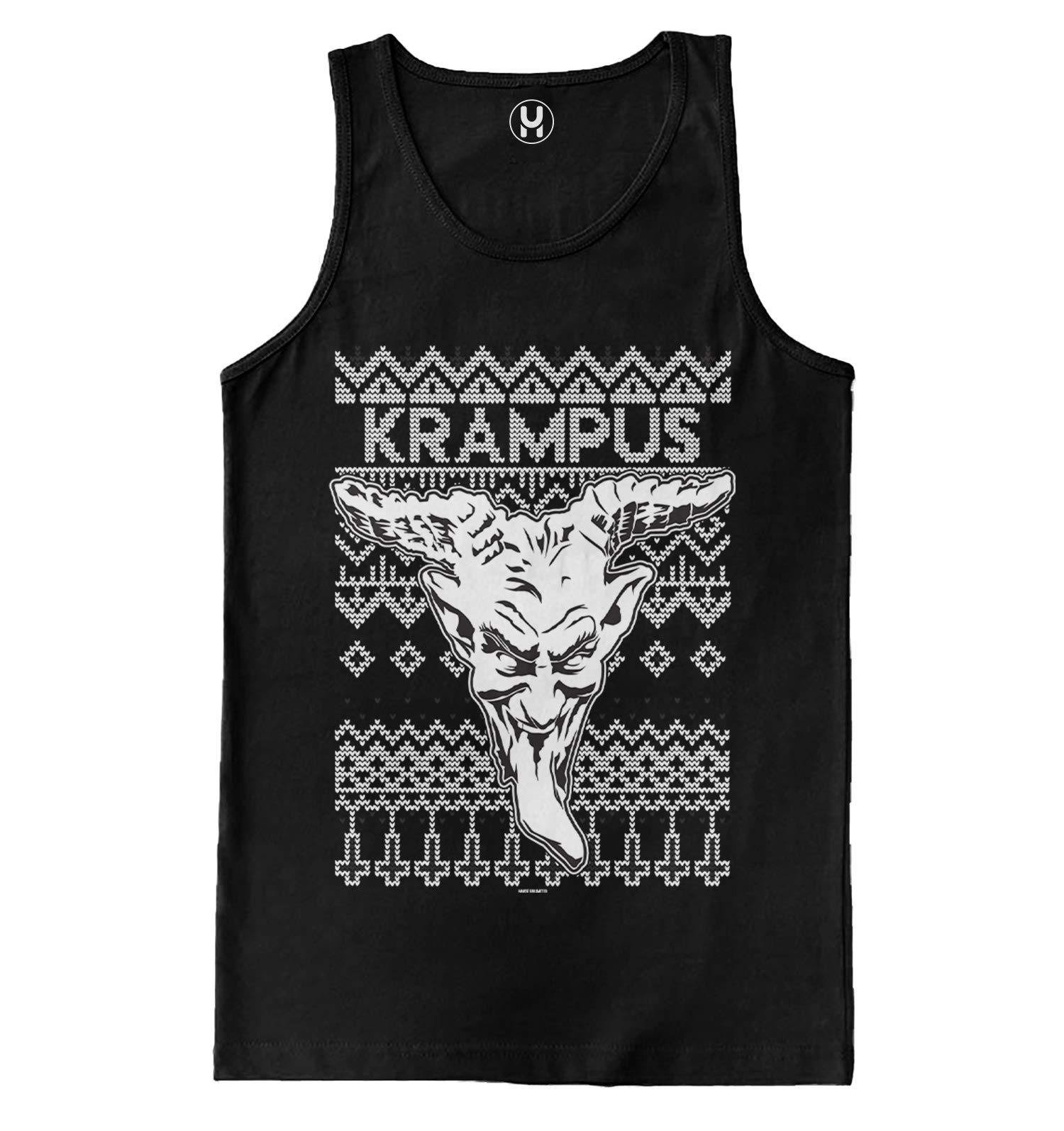 Haase Unlimited Krampus Evil Wicked Ugly Christmas Men's Tank Top - Gothic Holiday Shirt for Christmas Parties, Ugly Sweater Contests & Festive Gatherings