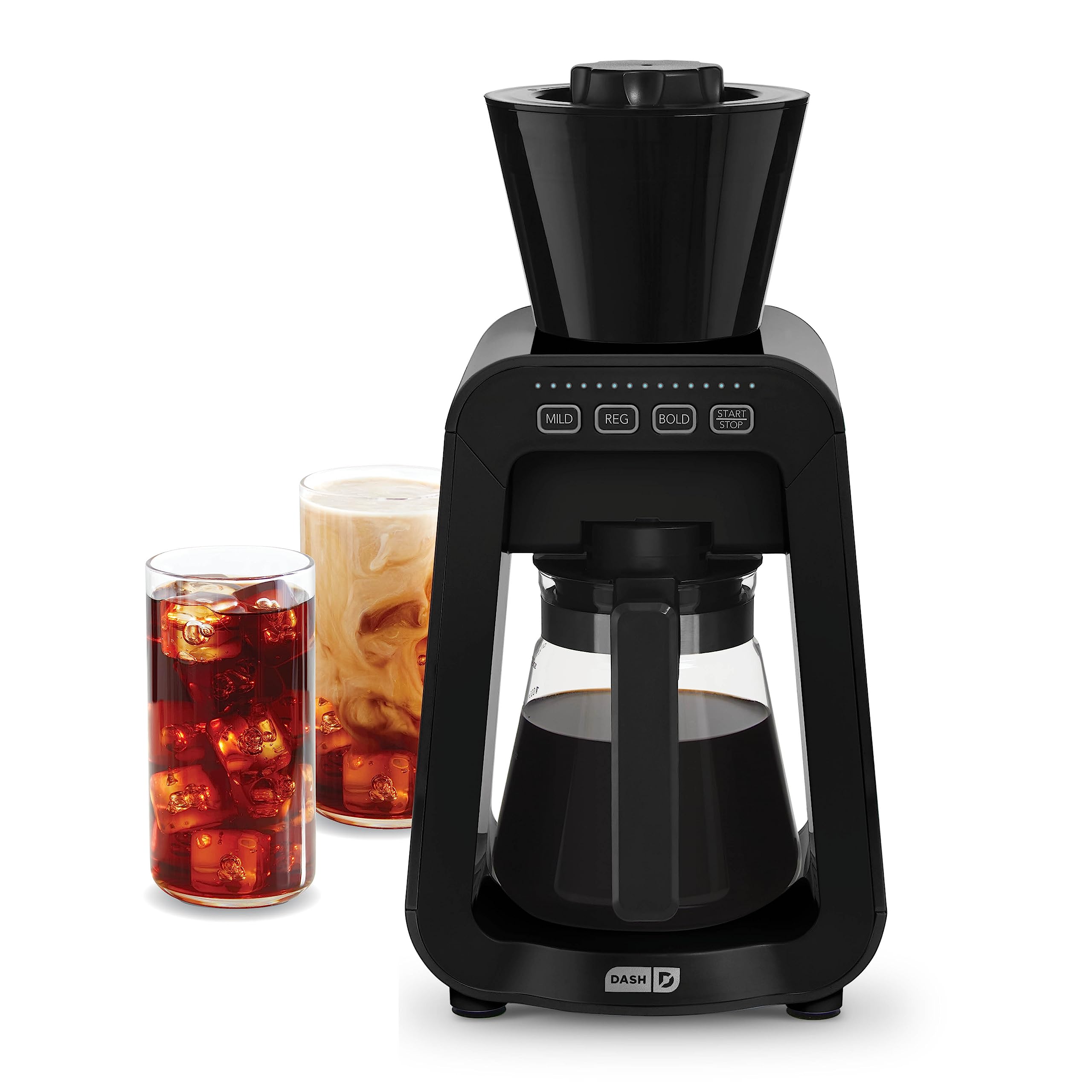 DASH Rapid Cold Brew Maker with VacuPress™ Technology - 40oz Glass Carafe for Instant Fresh Cold Brew Coffee & Iced Tea - Perfect for Home, Office & Outdoor Use