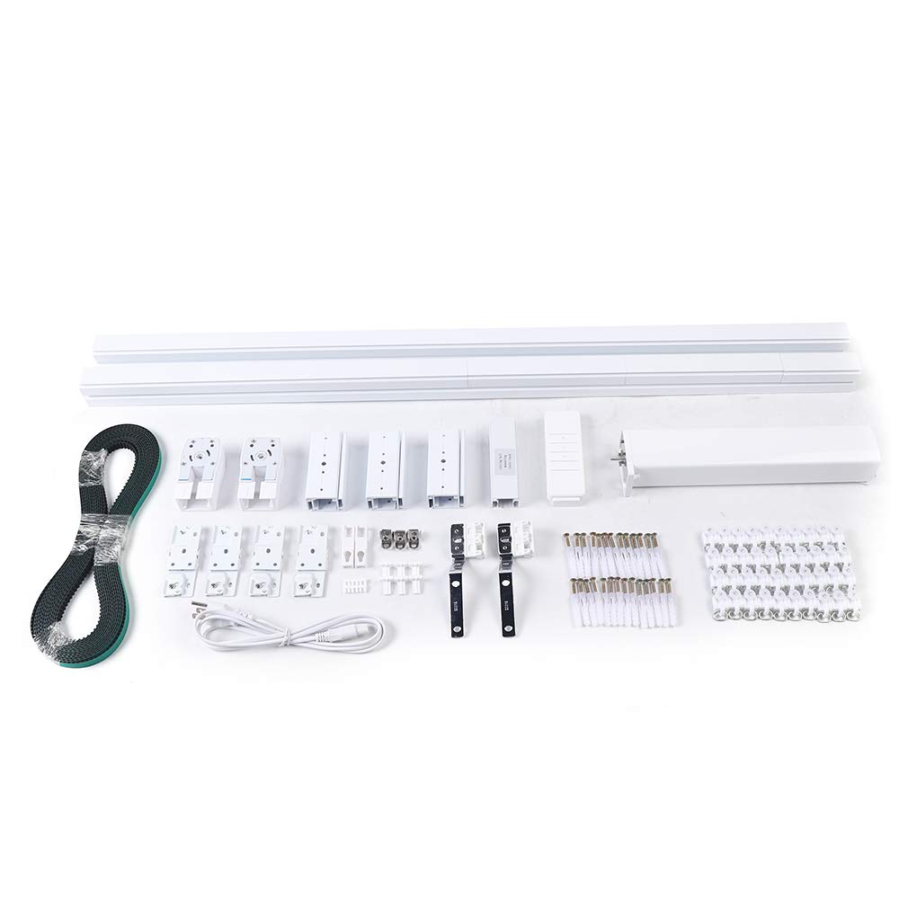 6M Motorized Curtain Track with Remote Control - Smart Electric Curtain Rail System for Home, Ceiling or Wall Mount, Center Opening Design (Ideal for Living Room, Bedroom & Home Theater Automation)