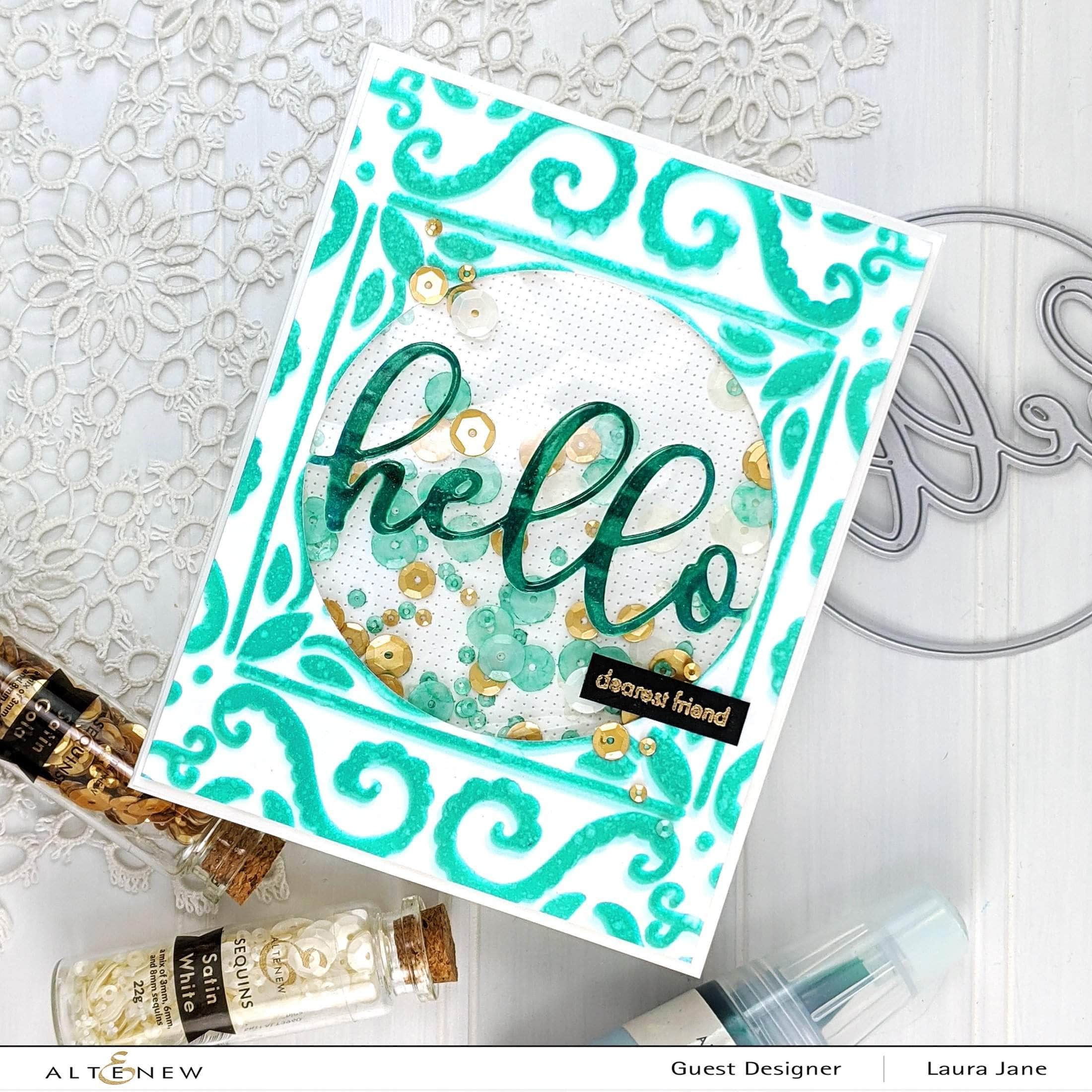 Circled Greetings Hello Die - Custom Crafting Die for DIY Scrapbooking, Card Making & Paper Crafts - Perfect for Handmade Greeting Cards, Invitations & Home Decor Projects