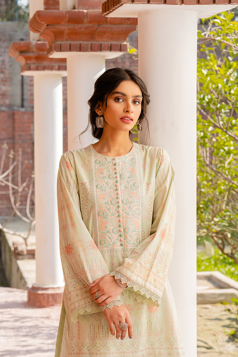 GREEN BUD Digital Printed Lawn 2-Piece Outfit Set - Elegant Floral Design for Women's Summer Wear & Special Occasions