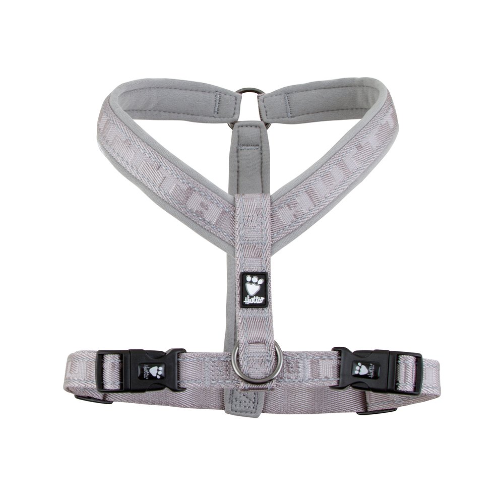 Hurtta Casual Padded Dog Y-Harness - Adjustable Reflective Pet Vest for Medium & Large Dogs, Ash Gray, 39 inches - Perfect for Walking, Hiking & Outdoor Adventures