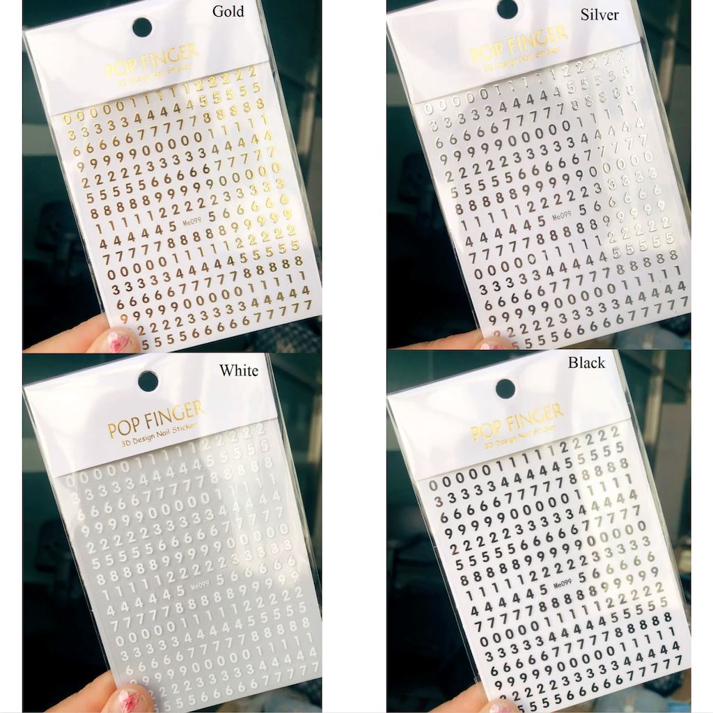 Nail Art Stickers with Numbers - Self-Adhesive Nail Decals for DIY Manicure, Parties & Special Occasions