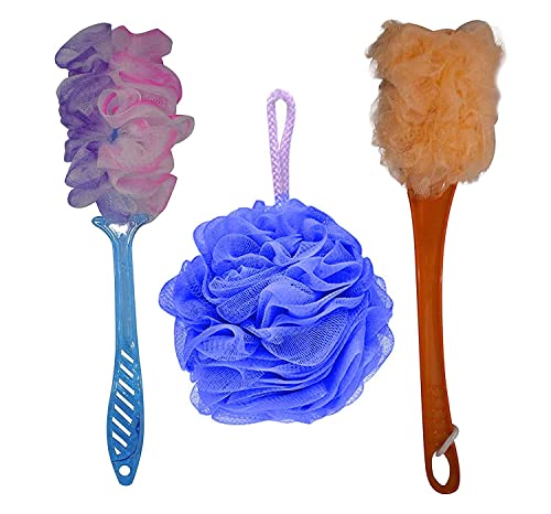 Varkaus Exfoliating Loofah Sponge for Men & Women - 3 Pack Body Scrubber for Smooth Skin - Perfect for Shower, Bath, and Spa Day Self-Care Routine