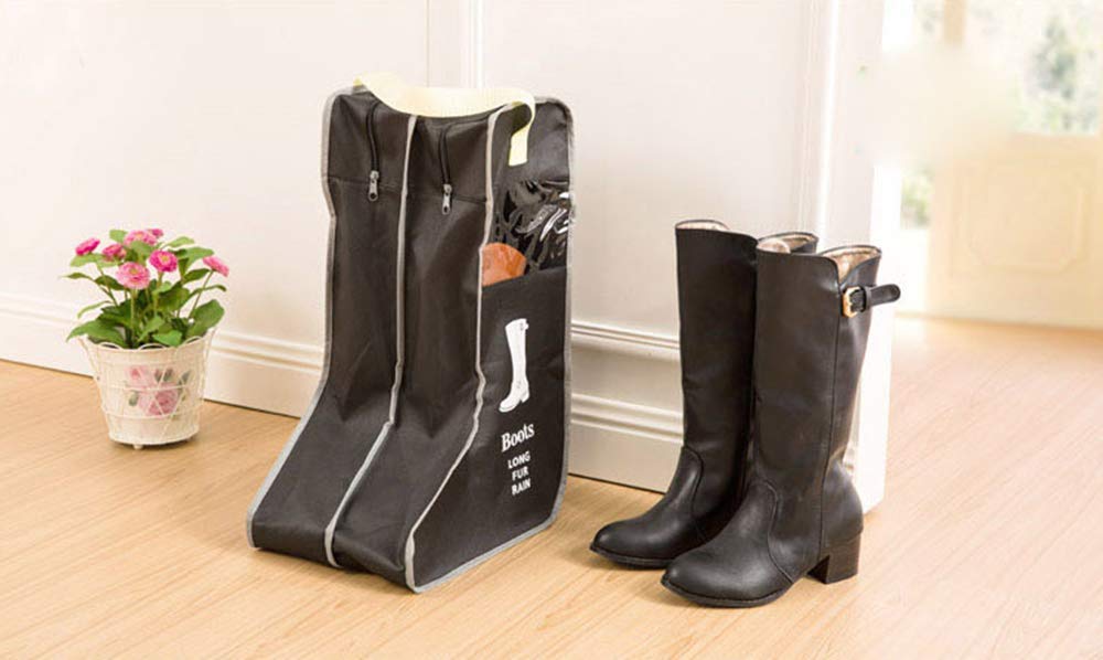 2-Pack Portable Tall Boot Storage Bags - Waterproof Boot Protectors & Organizers for Women & Men (Black) | Perfect for Travel, Closet Organization & Seasonal Boot Storage