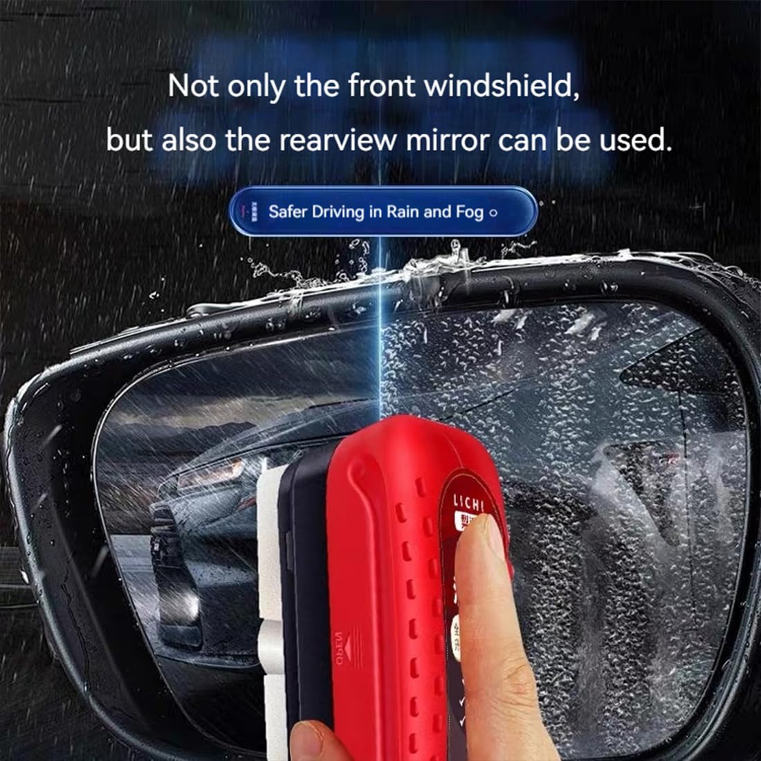 Upgraded Automotive Oil Film Cleaning Brush - 2Pcs All-in-One Glass Oil Film Remover & Anti-Rain Fog Cleaner for Cars, Trucks, SUVs & All Vehicles - Perfect for Windshield, Headlights & Side Mirrors Cleaning
