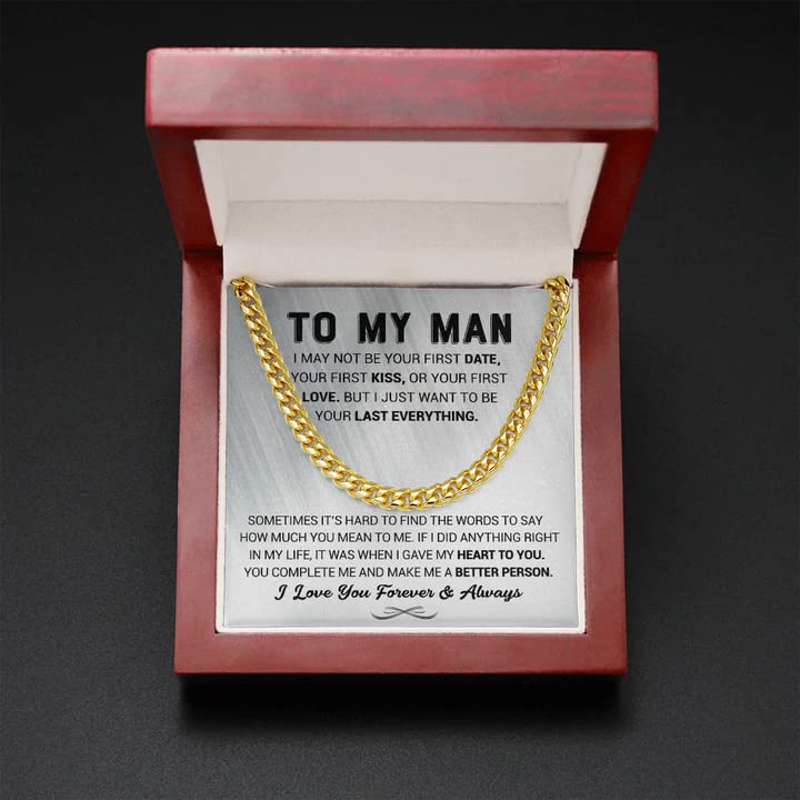 Men's Stainless Steel Cuban Chain Necklace - Anniversary & Birthday Gift for Him