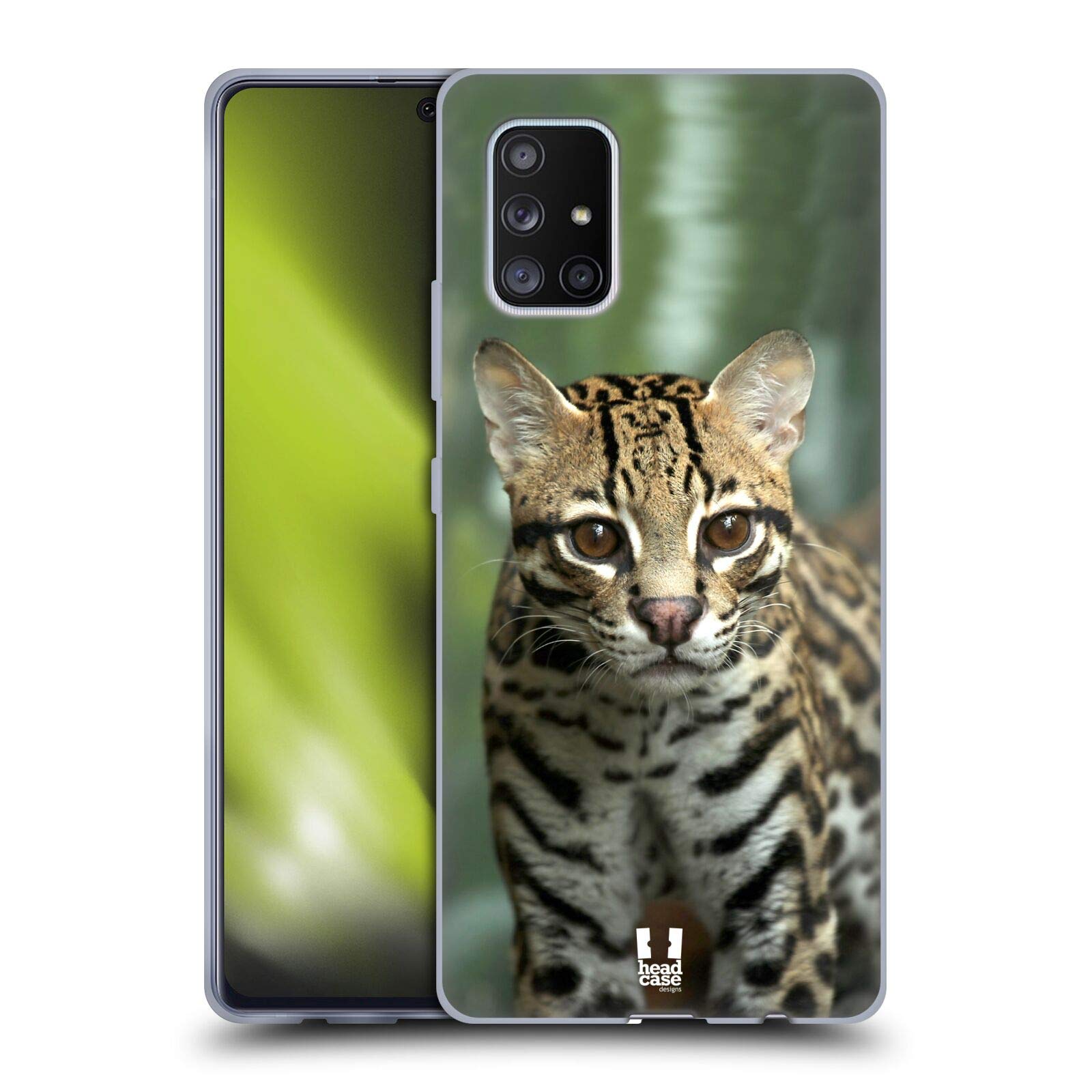 Head Case Designs Ocelot Soft Gel Case for Samsung Galaxy A71 5G (2020) - Durable Protective Phone Cover with Matching Wallpaper, Perfect for Nature Lovers and Wildlife Enthusiasts