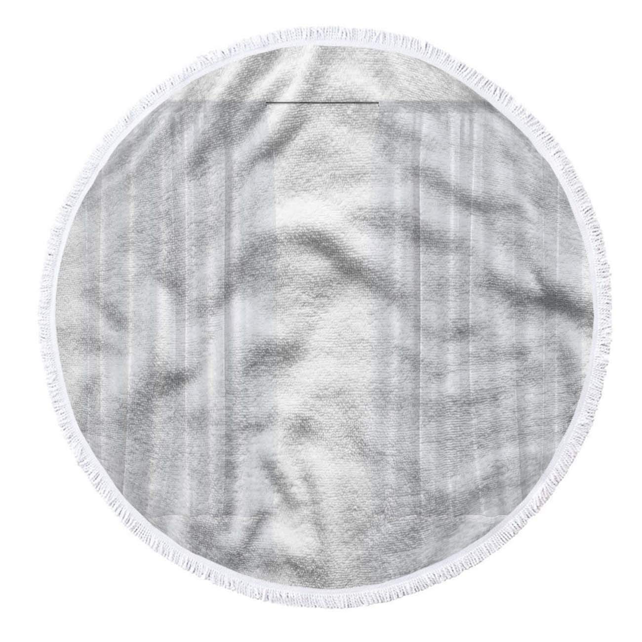Premium White Round Beach Towel Blanket - Soft Microfiber with Tassels, 63 Inch - Perfect for Women's Beach Outings, Poolside Lounging and Summer Picnics