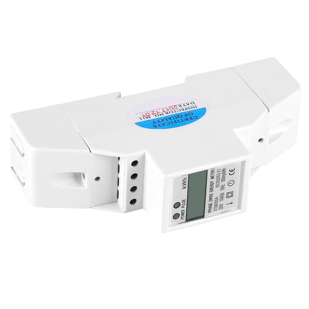 Digital LCD Single Phase Electric Meter - DIN Rail Mount KWH Meter for Active Energy Measurement | Home & Industrial Power Monitoring Solution