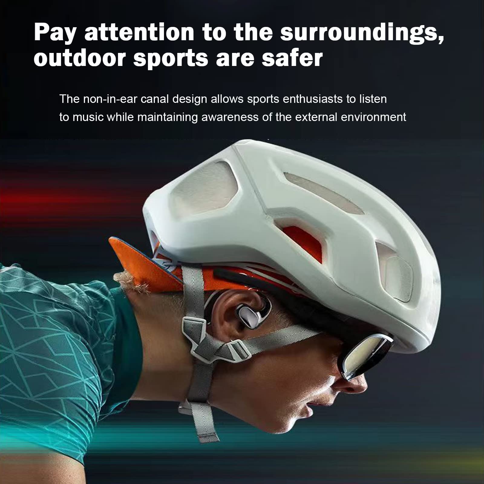 Open Ear Wireless Bluetooth Bone Conduction Headphones with Mic - Sweatproof Sports Earbuds for Running, Cycling & Workouts | Comfortable Over-Ear Hook Design for Gym, Jogging & Outdoor Activities