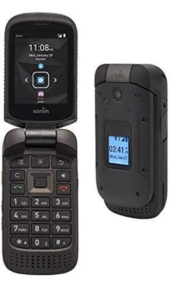 Sonim XP3 4G LTE Ultra Rugged Flip Phone - 8GB Memory, 5MP Camera, Bluetooth & Wi-Fi - AT&T GSM Compatible - Certified Renewed Black - Perfect for Construction, Outdoor Adventures & Emergency Use