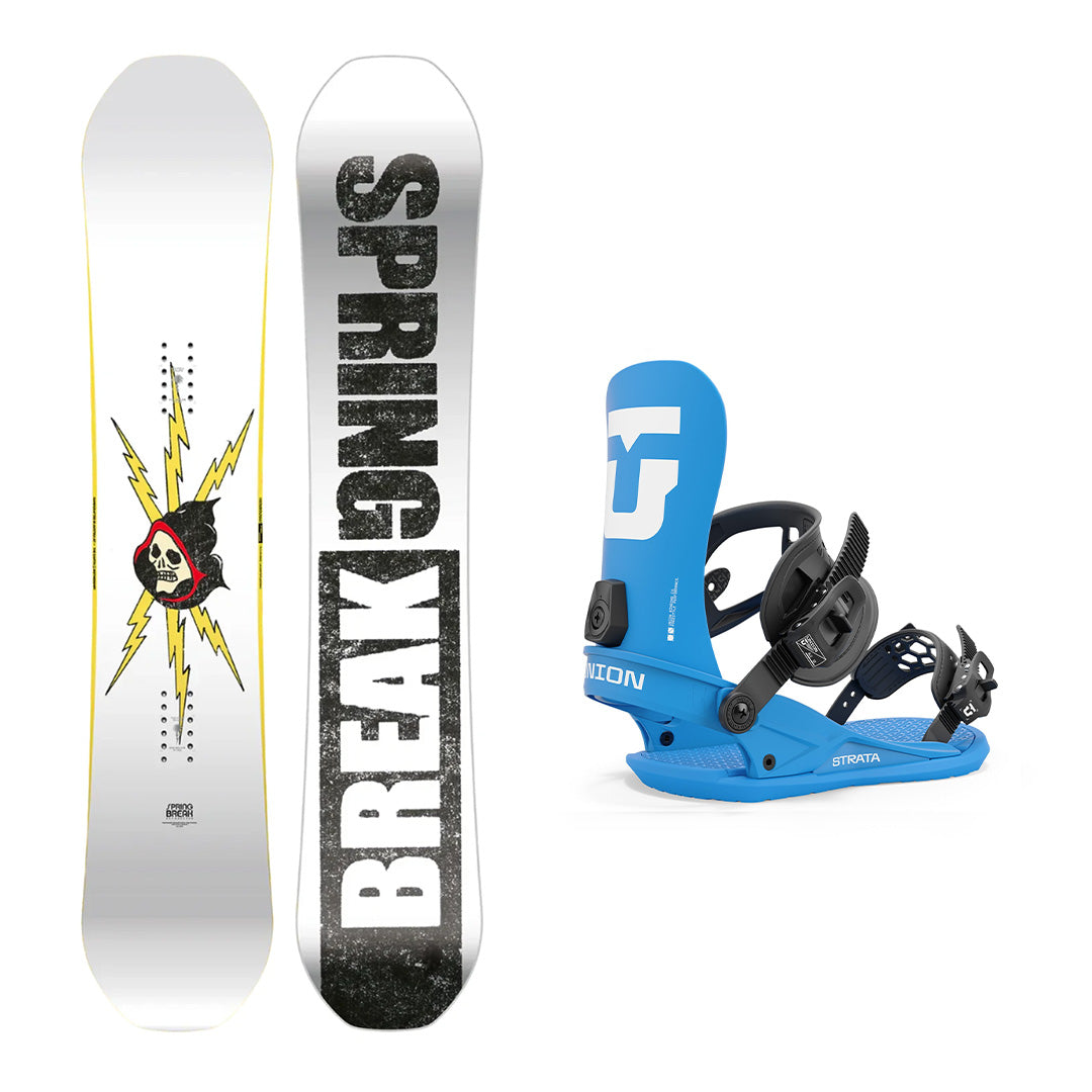 CAPiTA Spring Break Resort Twin Snowboard with Men's Union Strata Bindings 2025 | All-Mountain Freestyle Snowboard for Powder & Park Riding | Perfect for Resort Cruising, Backcountry Adventures & Freestyle Tricks