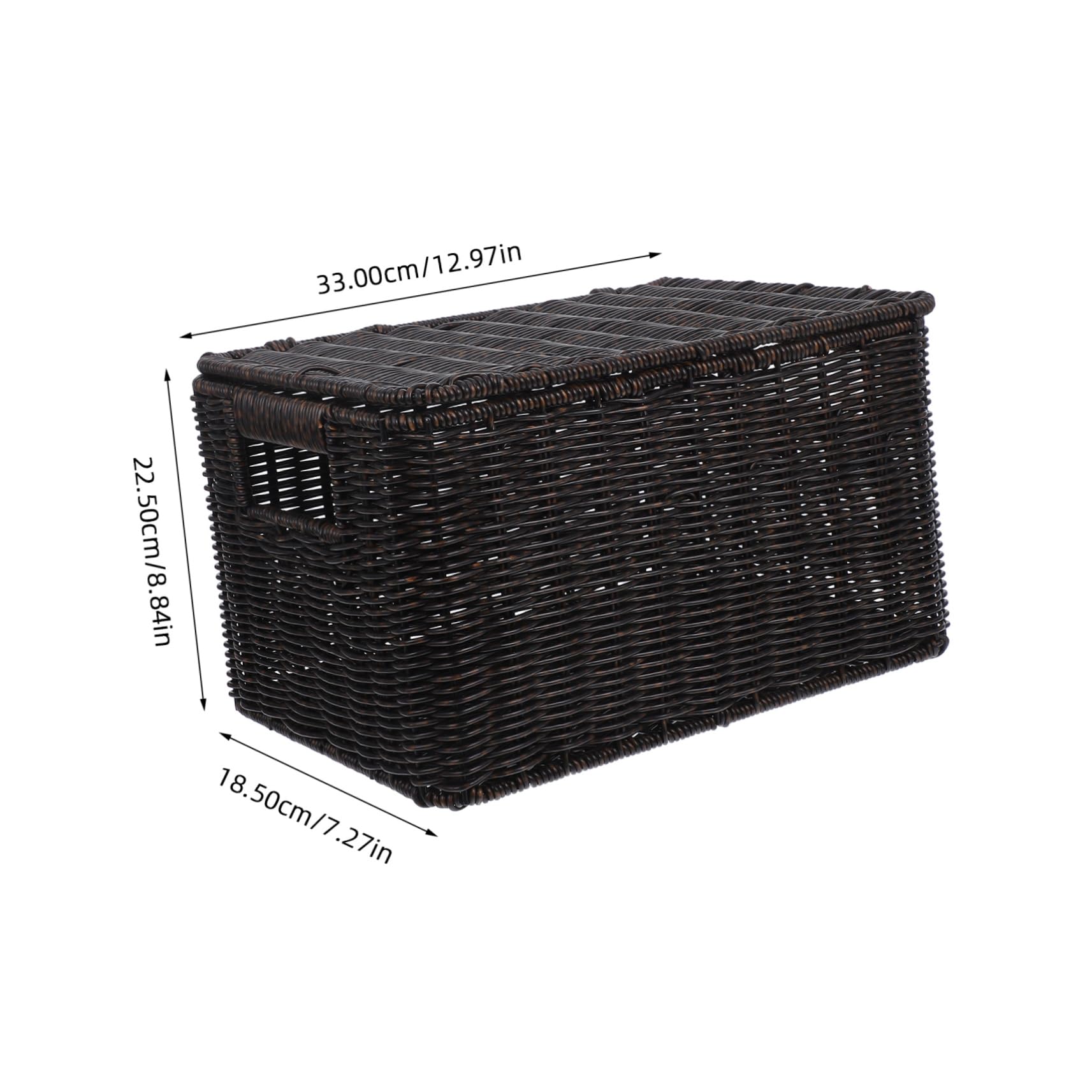 PRETYZOOM Rattan Storage Baskets with Lids - Home Organizer for Shelves & Closet
