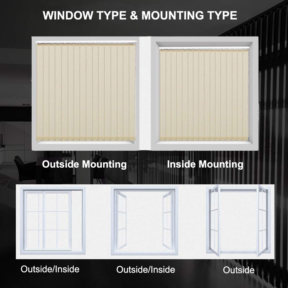 LETAU 100% Blackout Cordless Vertical Window Shades - 3 Inch Slat Fabric, Thermal Insulated Energy Saving UV Protection Vertical Blinds for Living Room, Bedroom & Office