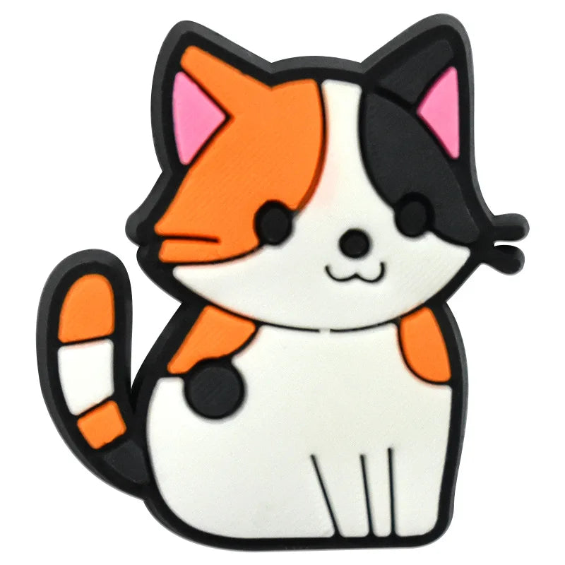 Cute Cat Shoe Charms for Crocs - PVC DIY Badge Pins for Kids Shoes, Jeans & Clogs Accessories - Christmas Decoration & Wholesale (1PC) - Perfect for DIY Crafts, Gift Giving & Shoe Customization