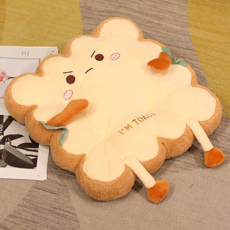 Simulated Bread Toast Chair Cushion - Soft Memory Foam Seat Pillow for Home & Office - Comfortable Food-Shaped Cushion for Sofa, Car, Gaming Chair
